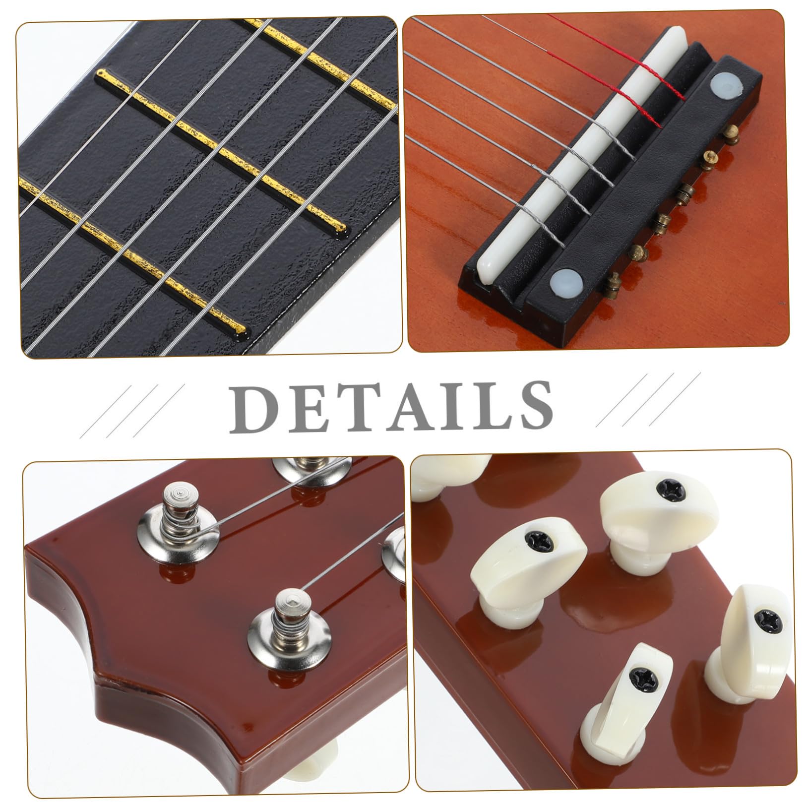 Mini Chitarra 21 Pollici in Legno per Bambini Principianti | Colore Caffè, Presa Confortevole, Gioco Educativo Interattivo, per Casa e Occasioni Speciali