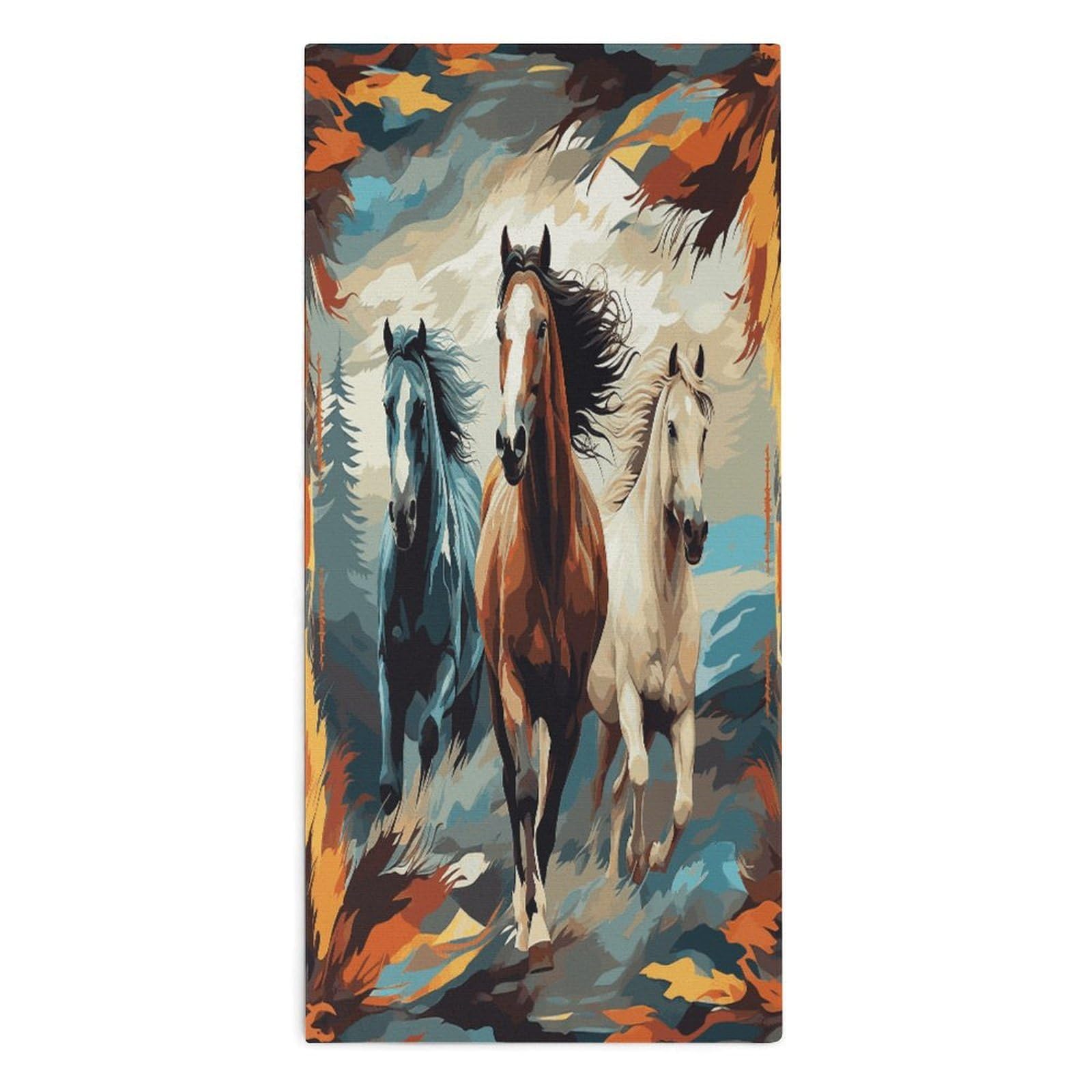 Btcowzrv Style A Pattern With Horses As A Background Bath Towel Beach Towels Shower Towel