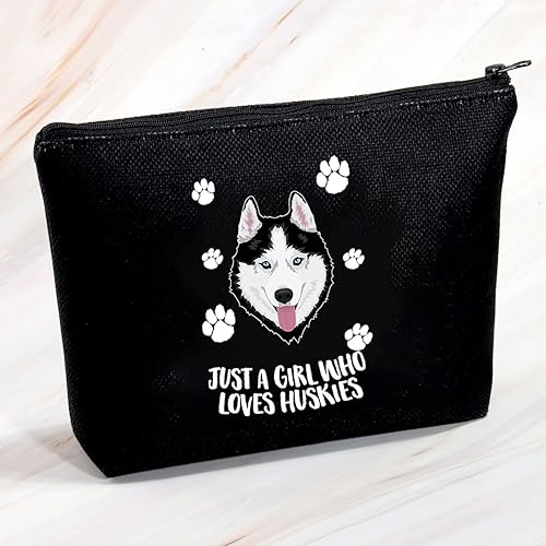 Miniatura 6 de MBMSO Bolsa de maquillaje Husky para amantes de los husky, regalos para mujeres, solo una chica que ama a los perros esquimales, bolsa de