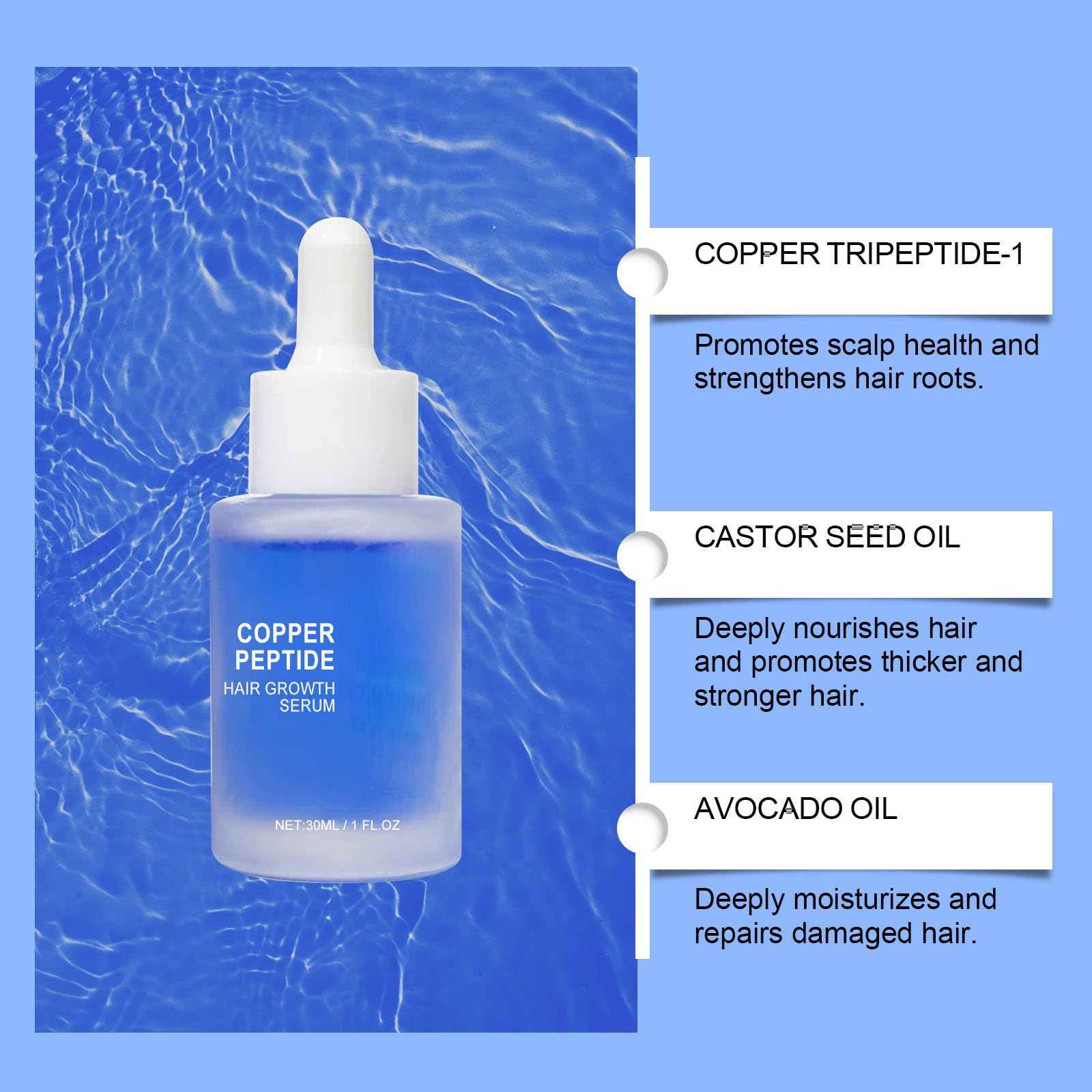 Fleava Advanced peptyd miedziany, peptyd miedziany, serum koloidalne, miedź, krem Fleava Hair Regrowth, serum na wzrost włosów Fleava, dla kobiet i mężczyzn