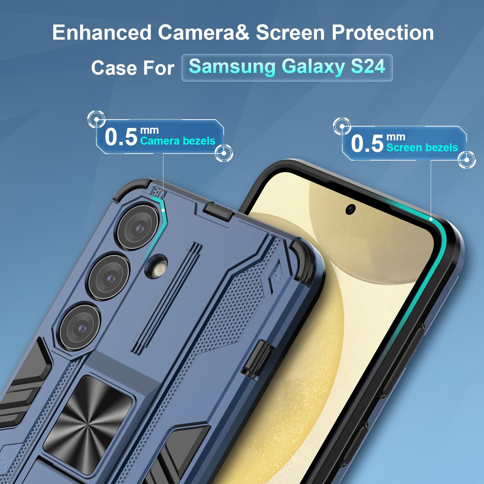 Funda para CMF Phone 2 Pro, Carcasa Antigolpes con Soporte anular metálico, Case Protectora de Grado Militar, Negro — view 390