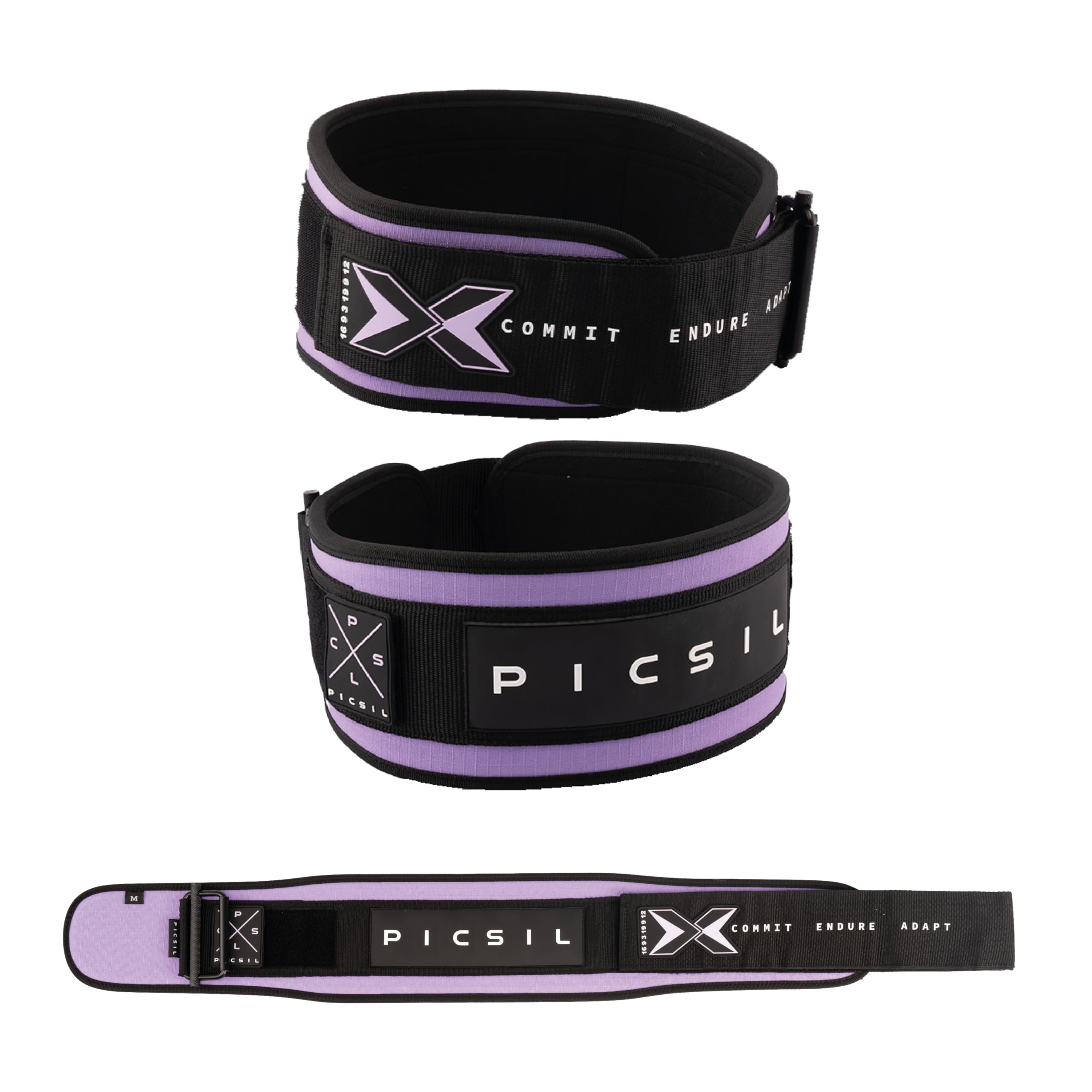 PICSIL - Ceinture Powerlifting en Cuir Synthétique, Support Lombaire pour Squat, Développé Couché et Deadlift, Réglable avec Velcro
