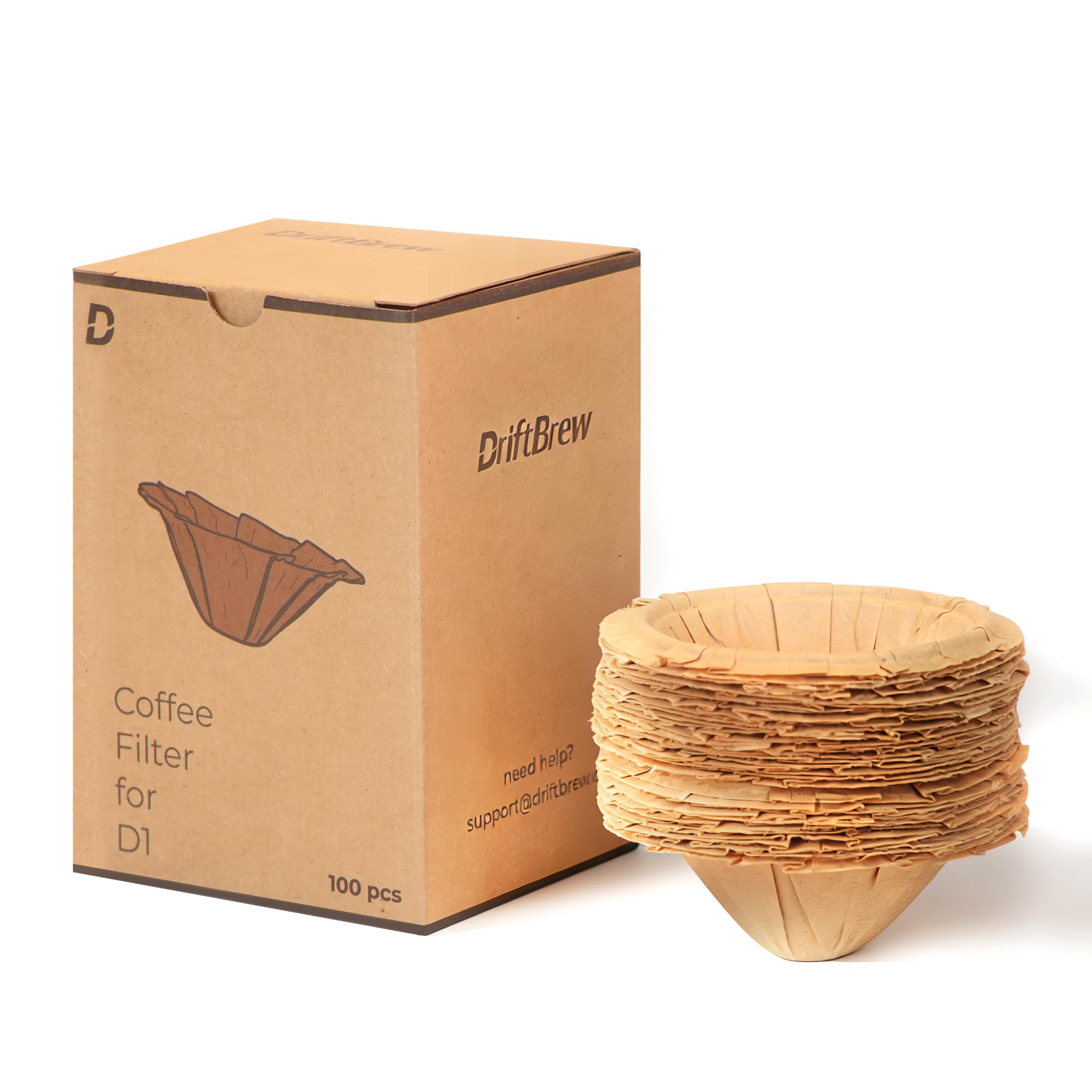 D1 Coffee Filters 100ct, Compostable, Disposable Coffee Filters Fits Driftbrew D1 All-in-One Coffee Press