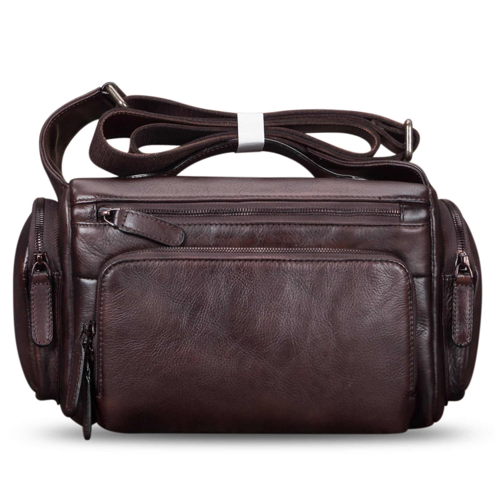 IVTG Genuine Leather Messenger Bag for Men Crossbody Shoulder Pack Satchel Casual Sling Daypack Work Business Daypack