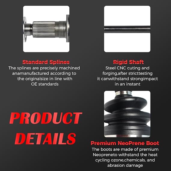 CV Axle Shaft Assembly RWD Compatible with BMW 540i 1997-2003 4.4L V8 Rear Left Right Side CV Axles Joint