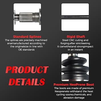CV Axle Shaft Assembly RWD Compatible with BMW 540i 1997-2003 4.4L V8 Rear Left Right Side CV Axles Joint