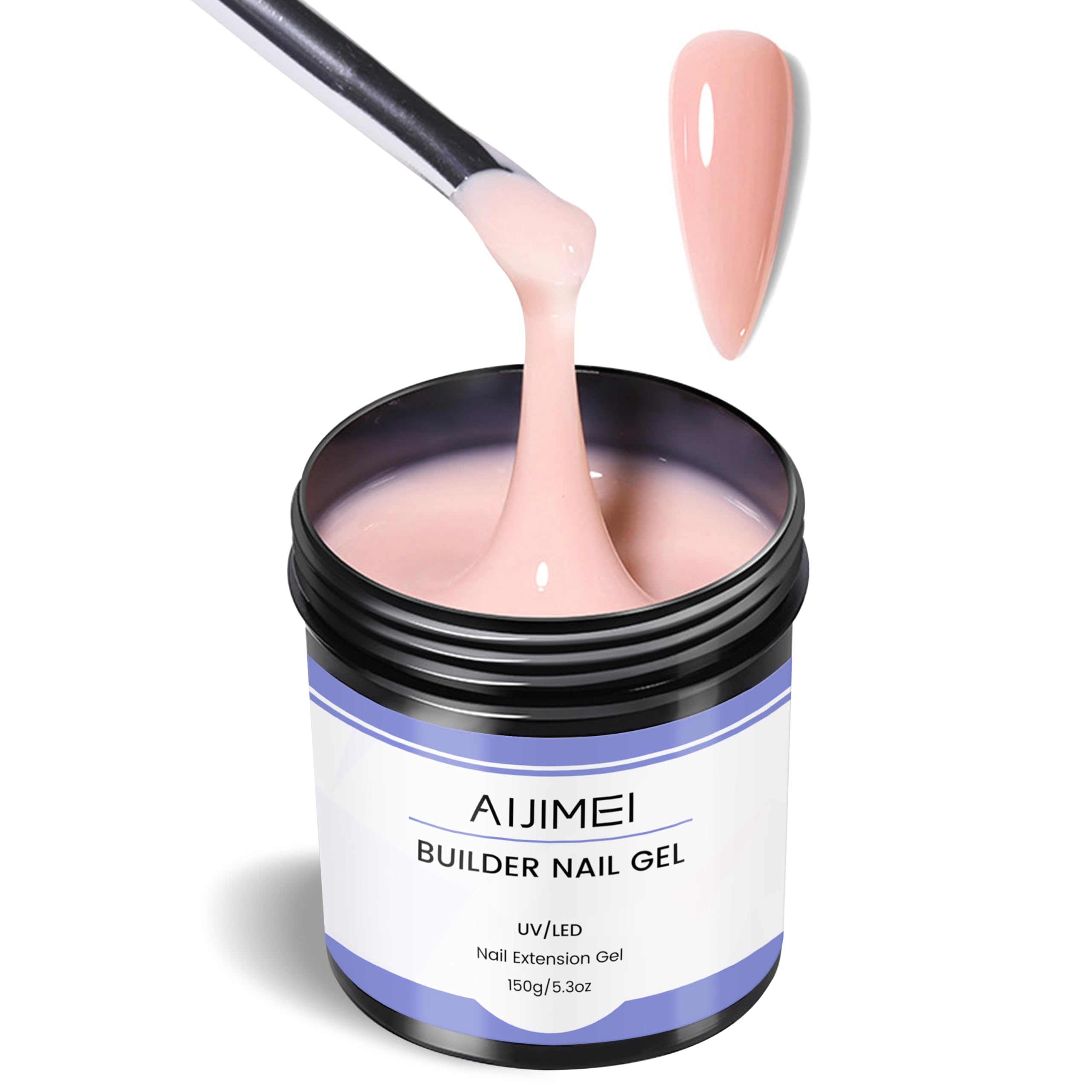 AIJIMEI150g Nude Color Hard Builder Gel Carving Patterns Decoration DIY Nail Design Nail Extension Gel for Salon &Home Use