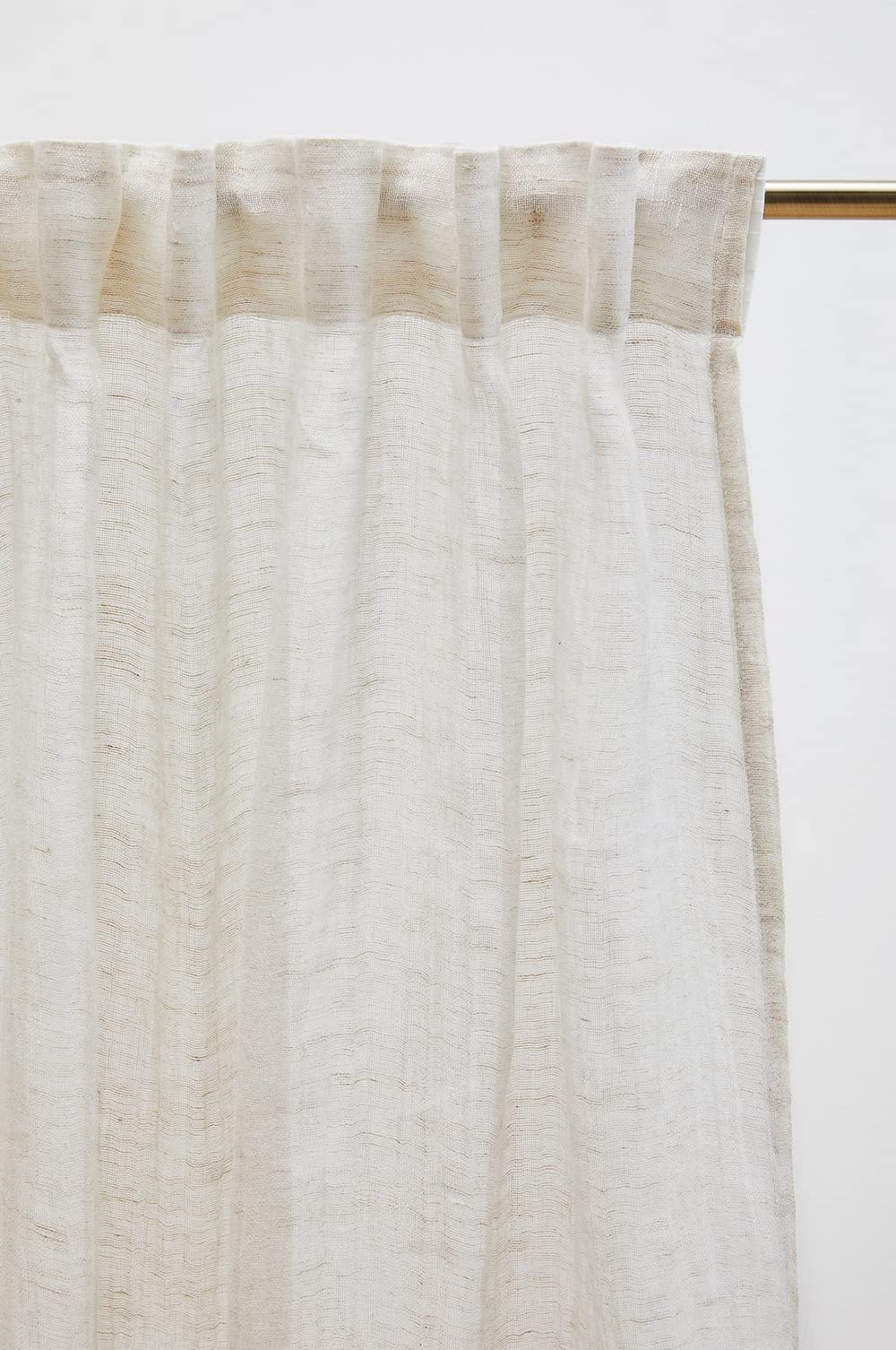 JOTEX Ellen Multifunctional Curtain, Semi-Transparent Linen Curtains for the Living Room (Set of 2), Linen Beige, 220 cm - Image 4