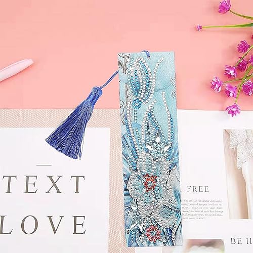 Miniatura 4 de Generic 5D Diamond Painting Notebook and Bookmark Kits Butterfly Among Flowers Cover Leather Special Shaped Journal Sketchbook Crystal Diamond Art