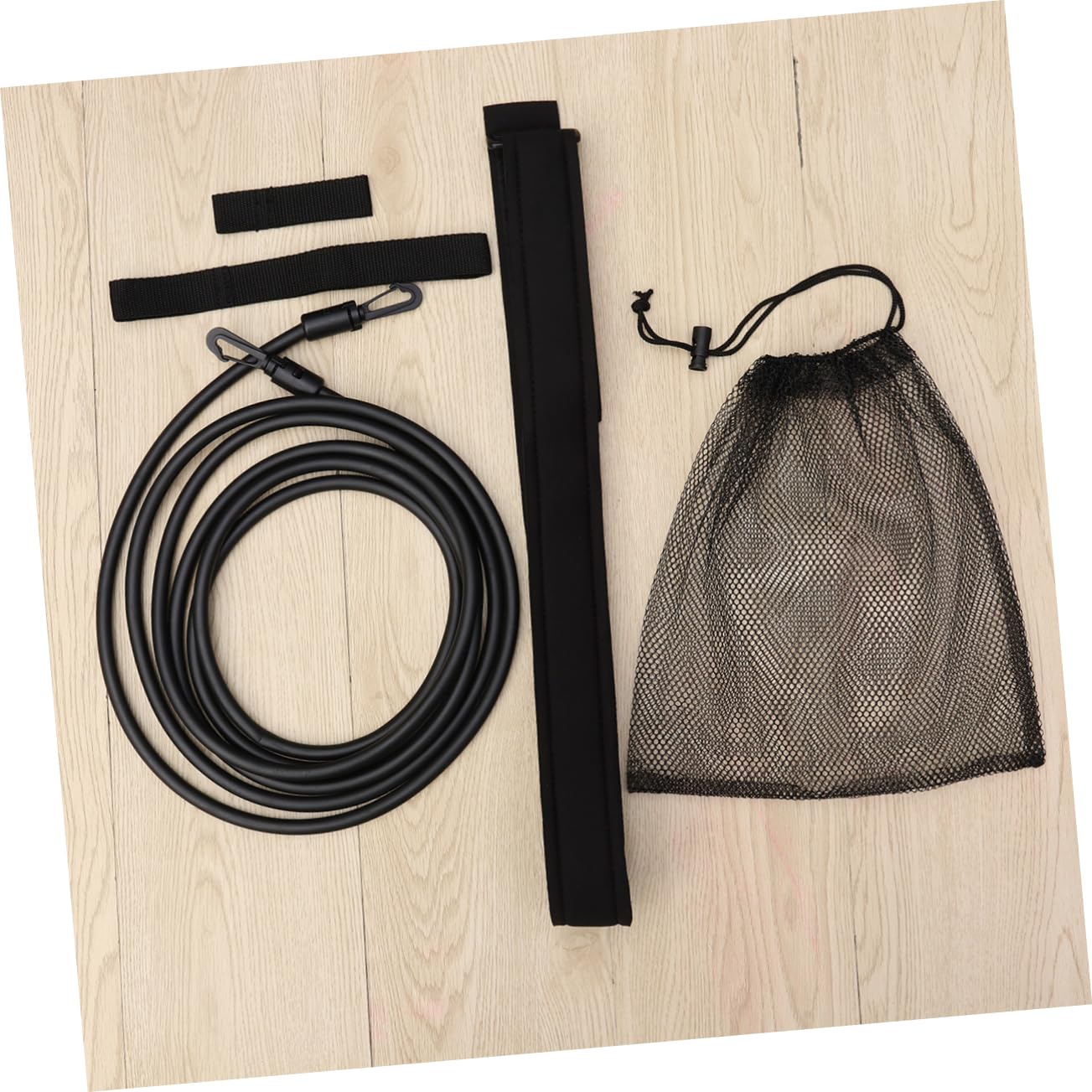Cintura di Resistenza al Nuoto Corda Elastica Nera, Set 1 | Allenamento in Acqua e Secco, Sbr, Esercizio in Posizione, Accessorio per Fitness Acquatico