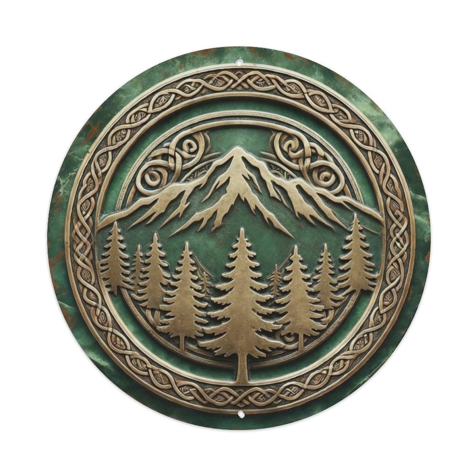 Mountain Pine Forest Silhouette Metal Tin Sign Plaque