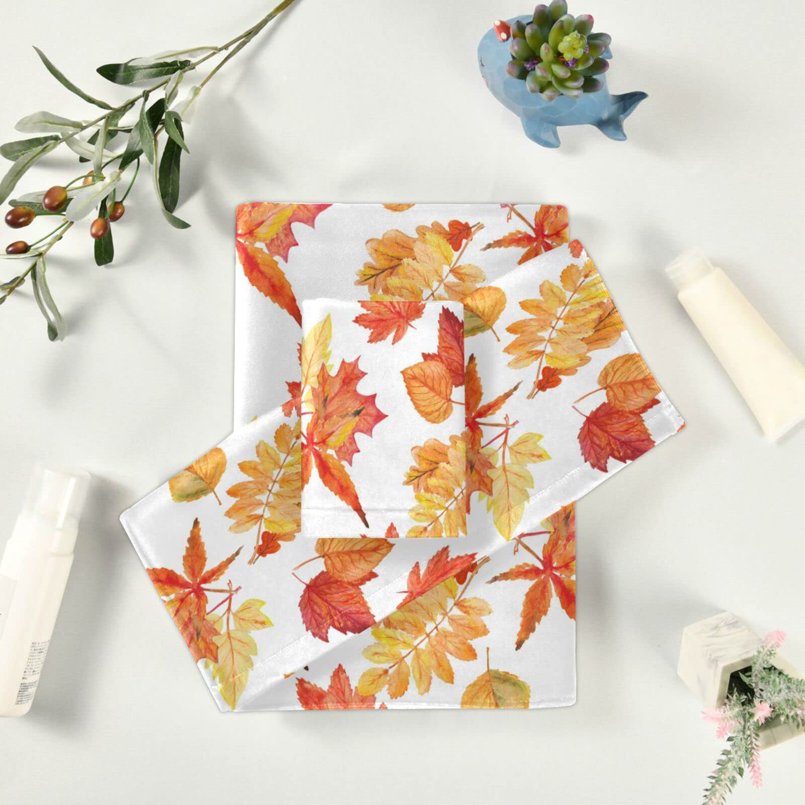 Serviettes De Cuisine En Microfibre - Motif Feuille D'érable, Super Absorbantes, Avec Boucle