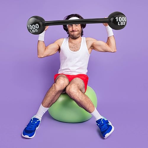 Miniatura 4 de Haconba 8 mancuernas inflables gigantes de 47 pulgadas, accesorios para Halloween, cosplay, carnaval, piscina, fiesta, decoración, circo, fotomatón,