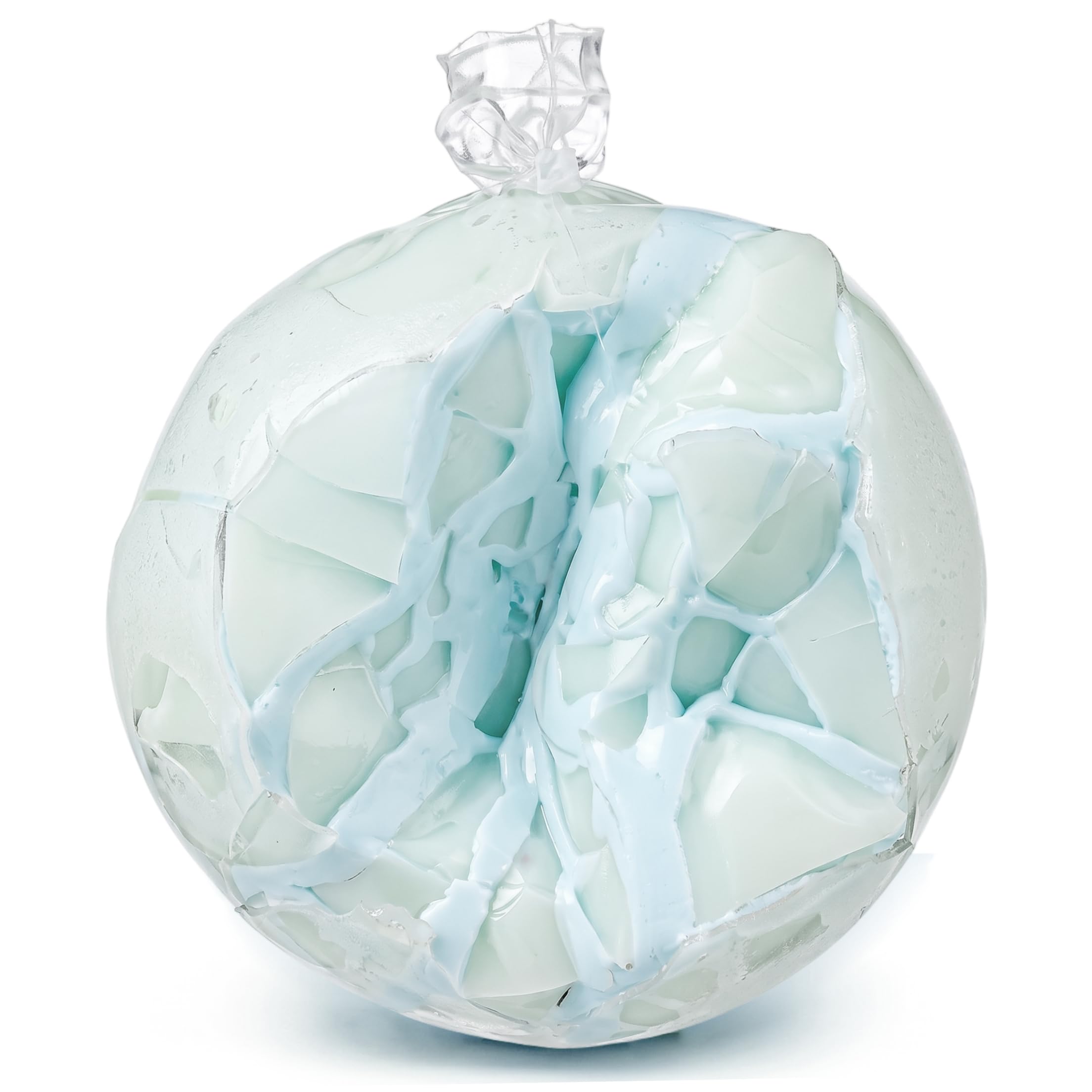 Crunchy Stress Ball Soft Squish Fidget Toy Handcrafted Crackle Sensory Stress Relief (Light Blue)