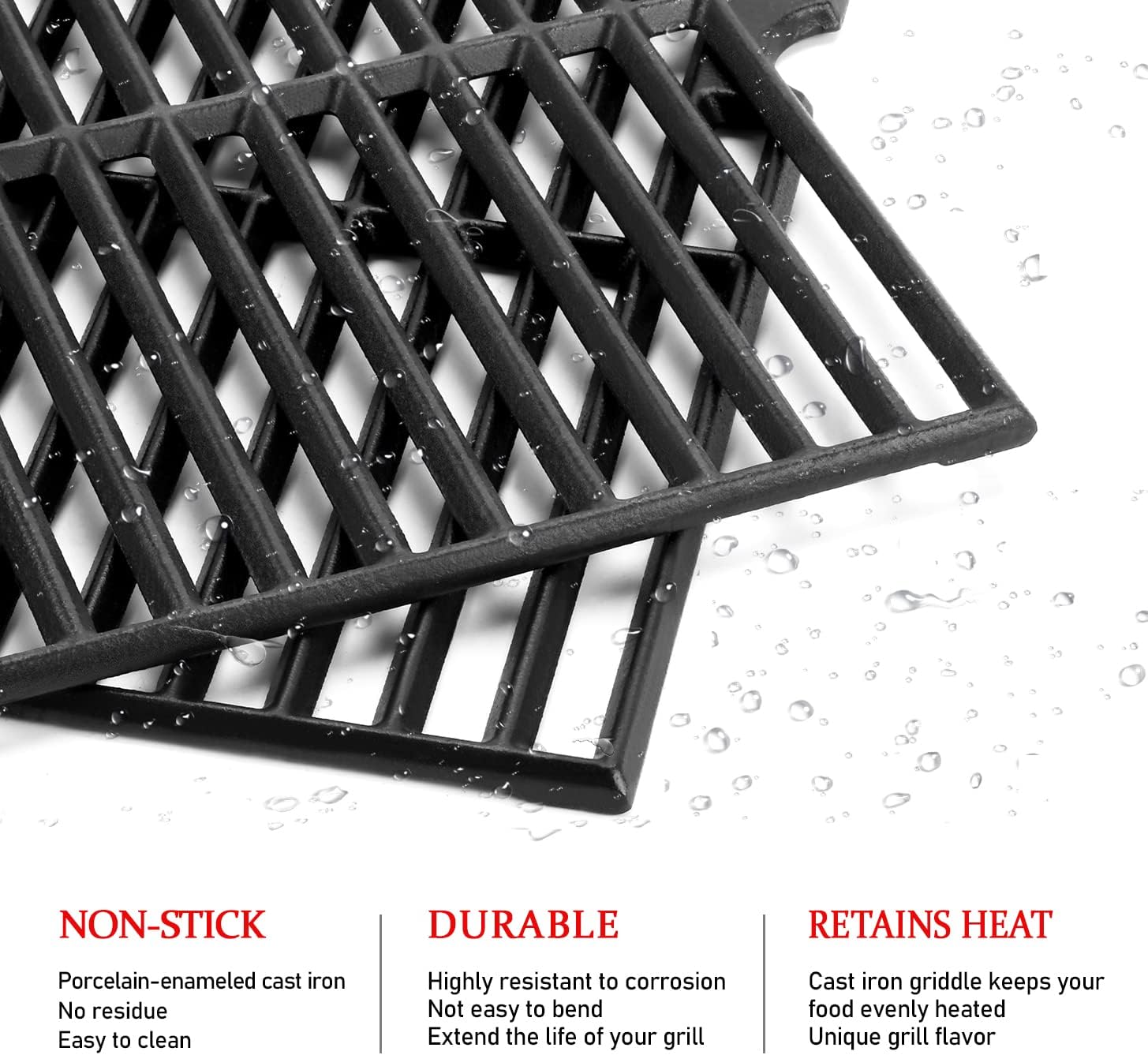 GGC 18" Grill Grates Replacement for Charbroil Performance 2 Burner 463625217, 463673517, 463673617, 463673017, 463673519P1, 2 PCS 18 x 15.75 Cast Iron Grates for Char-Broil