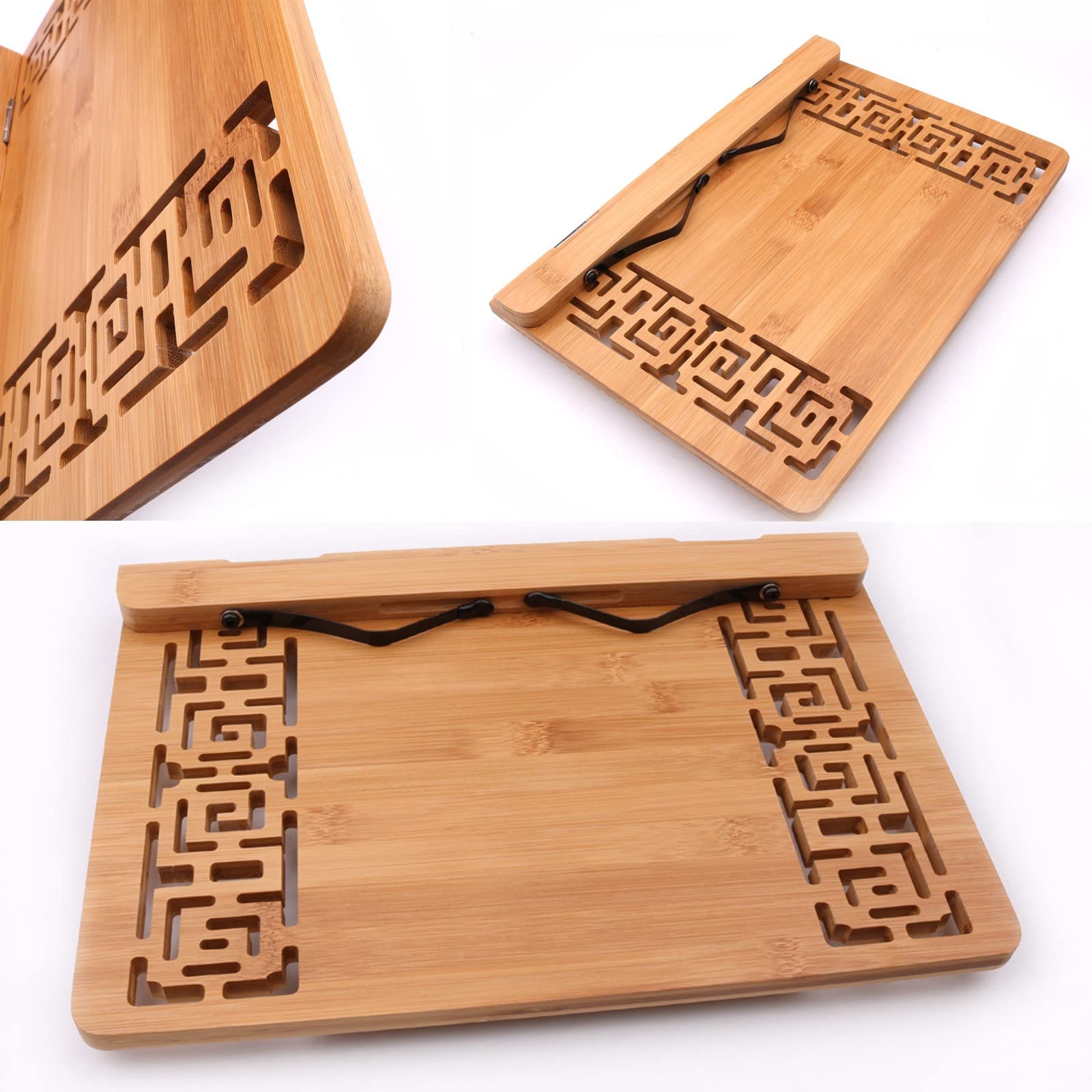 Leggio portatile leggero, leggio in legno per spartiti, leggio pieghevole in metallo per spartiti, super resistente alla compressione e durevole, adatto a tutti i tipi di libri (legno 17 cm * 45