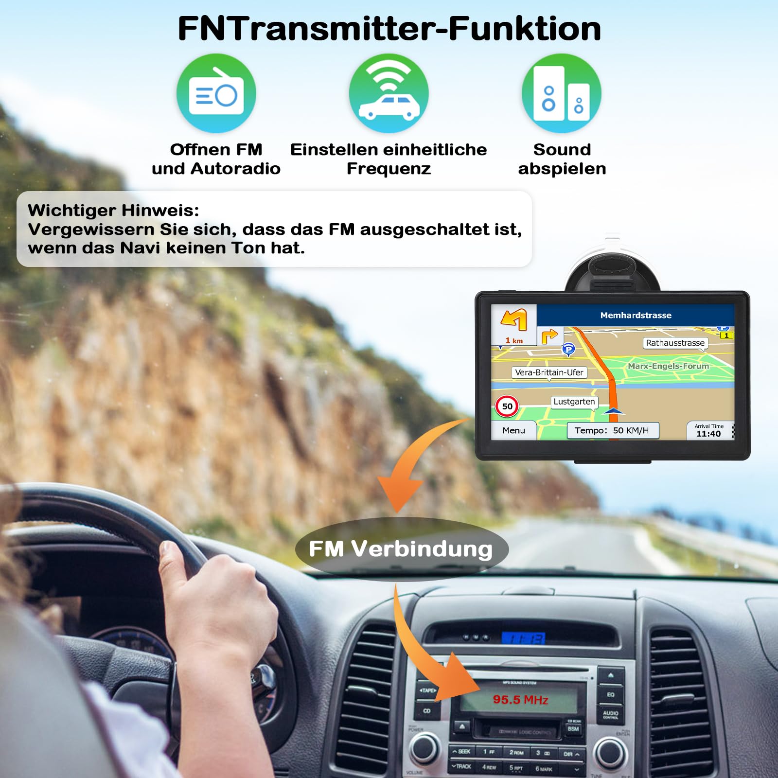 Navigationsgerät für Auto LKW 2024 Navi 7 Zoll - J701 Auto LKW PKW GPS Navigation Testsieger mit Europa UK 52 Karte Kostenloses Upgrade Sprachführung Blitzerwarnung Fahrspurassistent POI