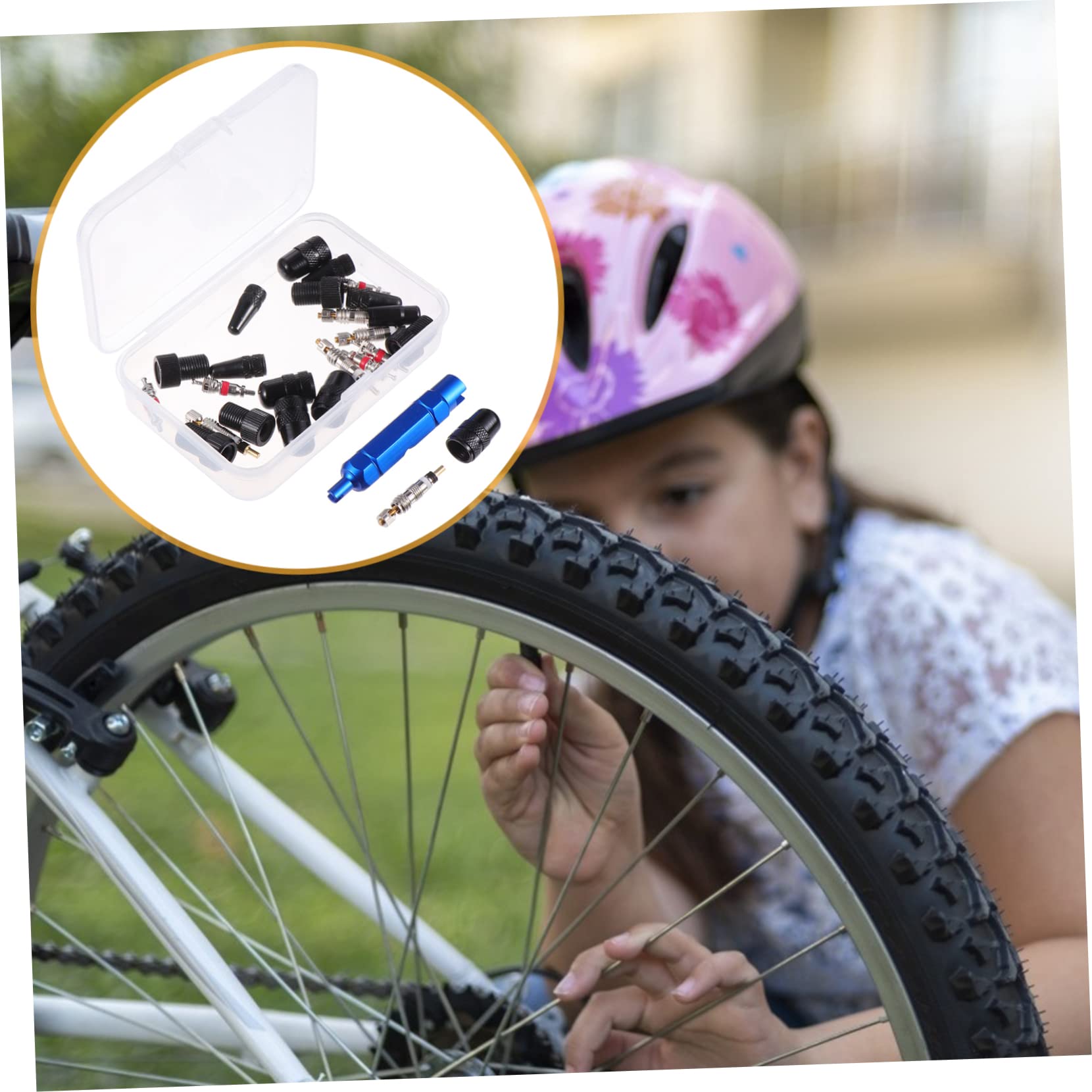 BESTonZON Ventiladapter Auto Ventilkernwerkzeug Ändern Entfernung Luft reifenventil Adapter Fahrradventil Adapter Set Stängel Kappen Stielabdeckung Radstamm Aluminiumlegierung Black