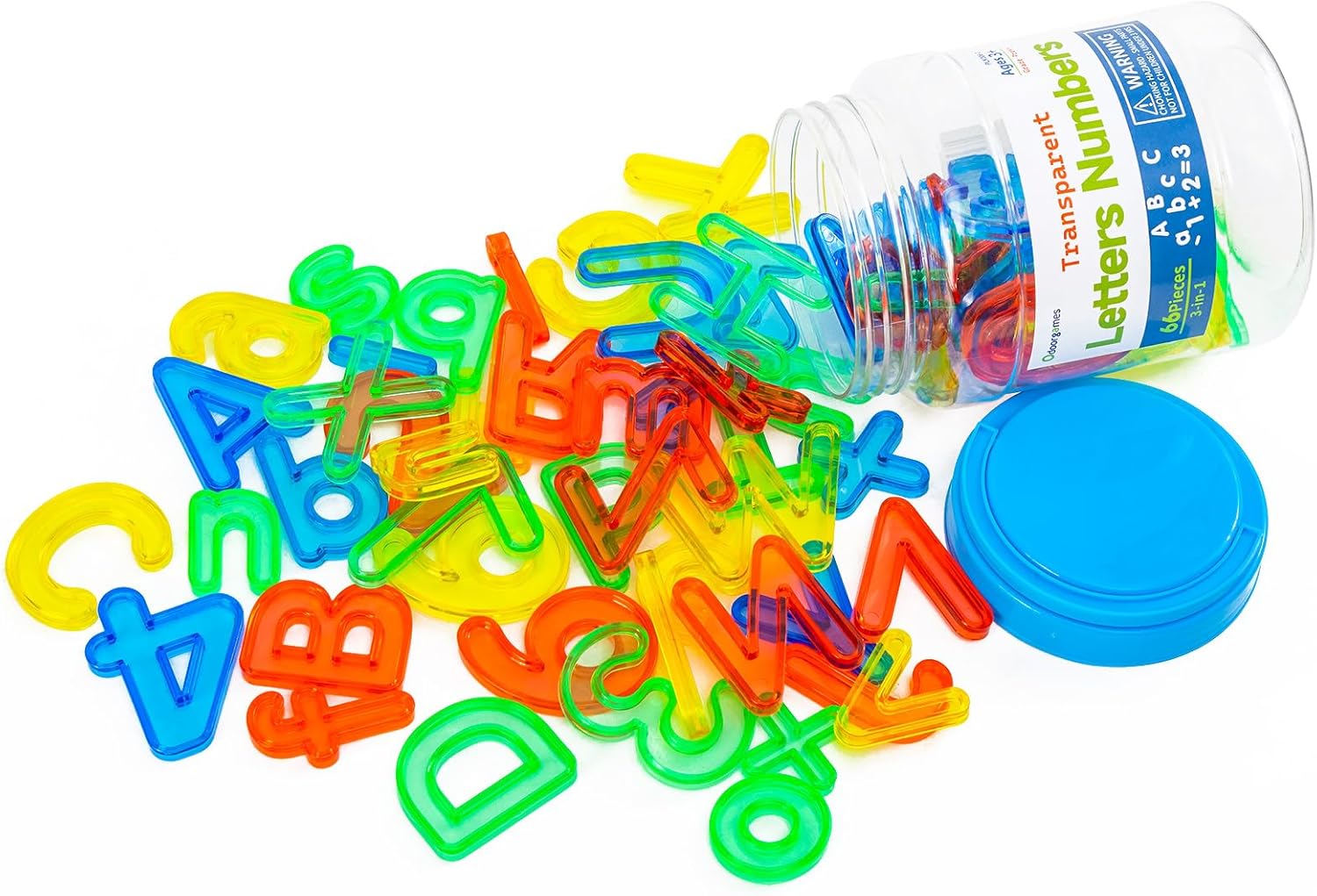 Odoorgames Sand Painting Light Box | Light Table for Kids | 16" (Blue) + 66 Pcs Translucent Letters and Numbers