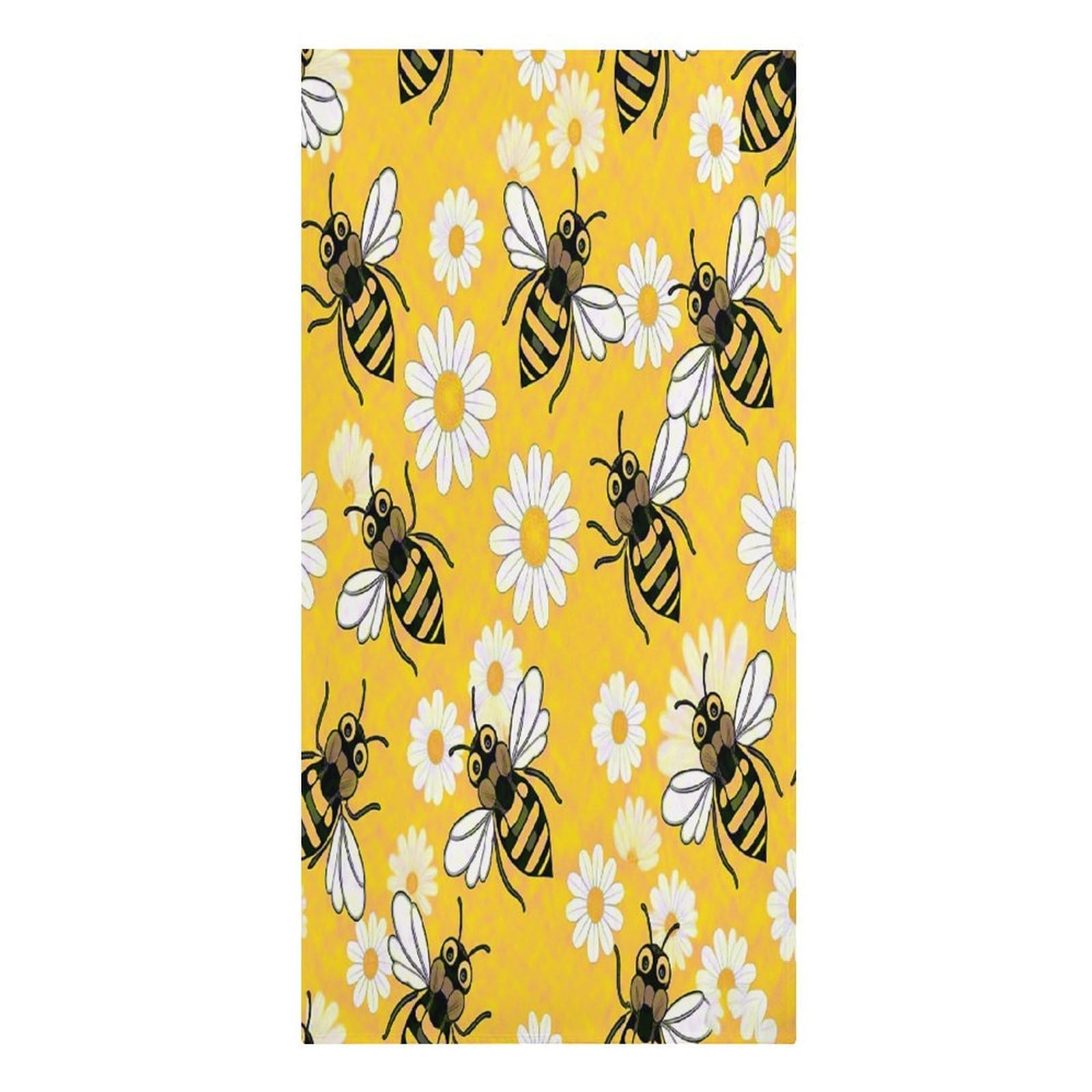 VstaDank Bee Daisy Pattern Beach Towel Vacation Essentials Sand Free Soft Quick Dry Swim Towels 61"x30" Modern Extra Large Towels Lightweight Microfiber Beach Towel for Swimming Pool