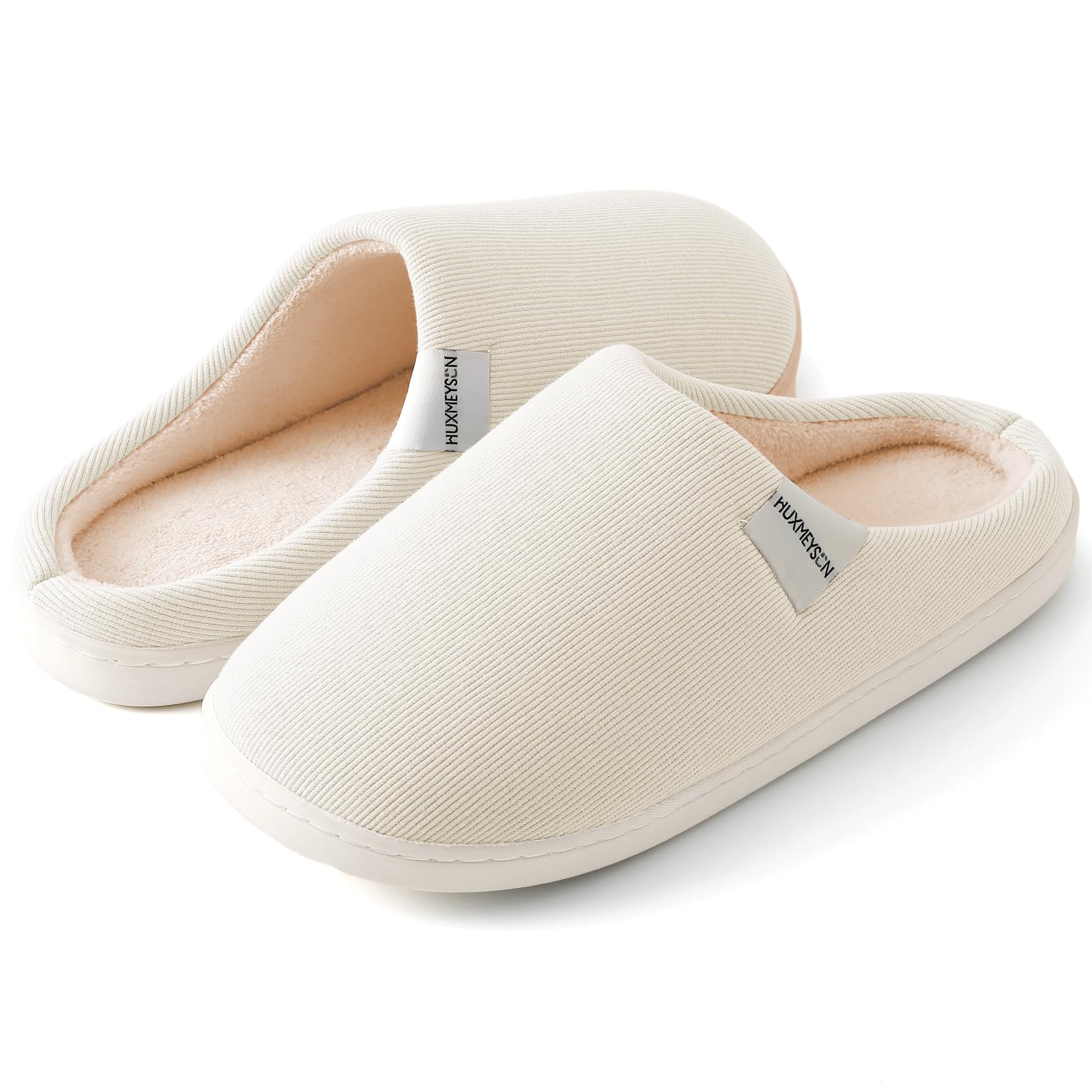 HUXMEYSON Slippers for Women, Womens Slippers Indoor Outdoor with Memory Foam, Cozy & Warm House Slippers for Woman with Anti-Slip Rubber Sole