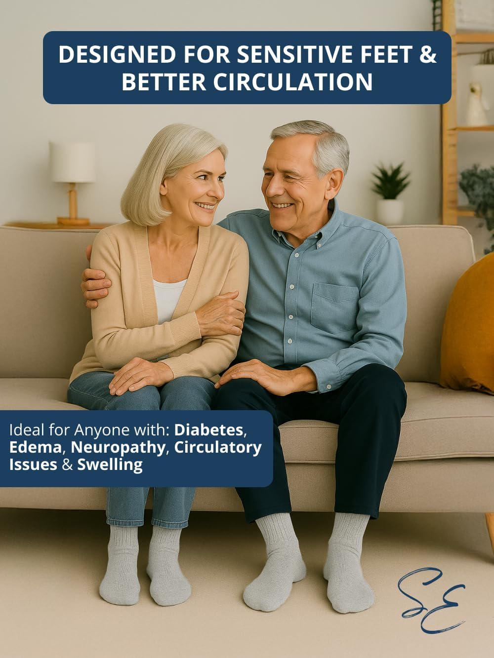 Special Essentials Diabetic Socks for Men & Women – 6 Pairs of Non-Binding Moisture-Wicking Neuropathy Socks – Crew Length - Image 3