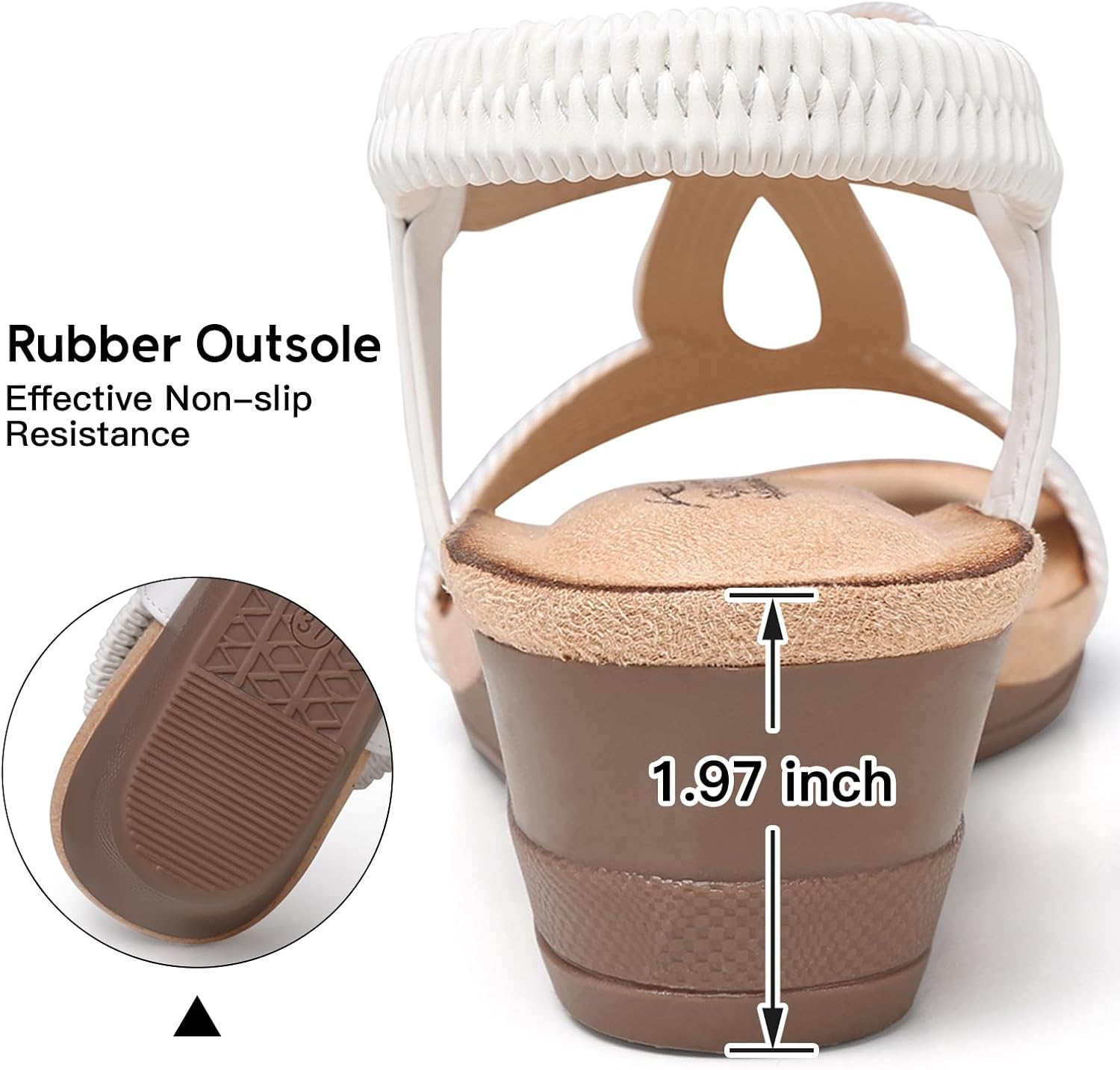 SHIBEVER Wedge Sandals for Women Dressy: Comfortable Low Heel Summer Sandal image 5