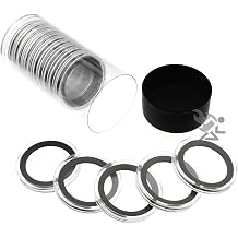 Black Lid Capsule Tube & 15 X38mm Black Ring Coin Holders for 1.5oz Silver Polar Bear