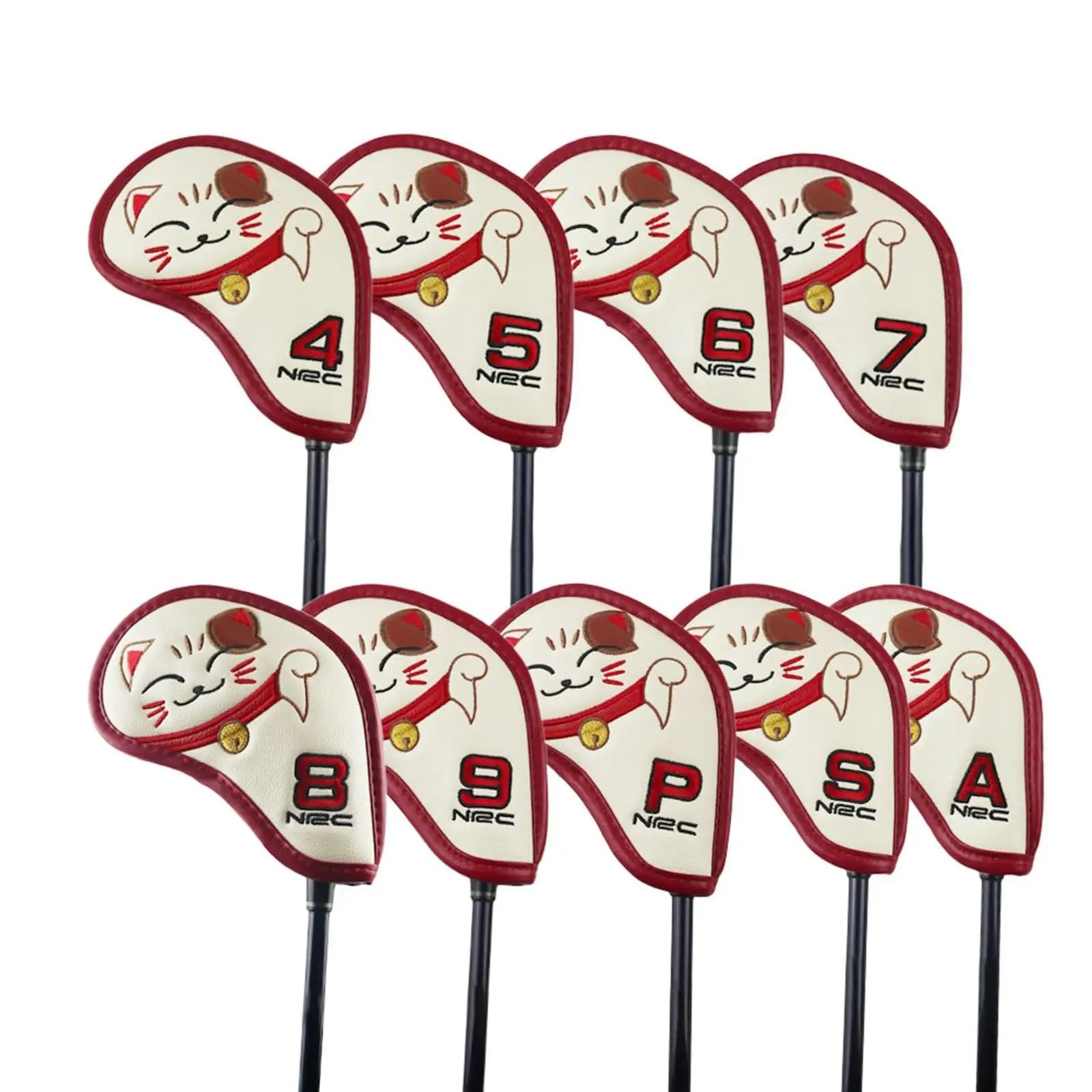 Fundas Palos De Golf Juego de Funda de Cabeza de Hierro for Golf de Gato, Cubierta for Cabeza de Hierro, Cubierta for Palos de Golf, 9 Uds. Funda Driver Golf