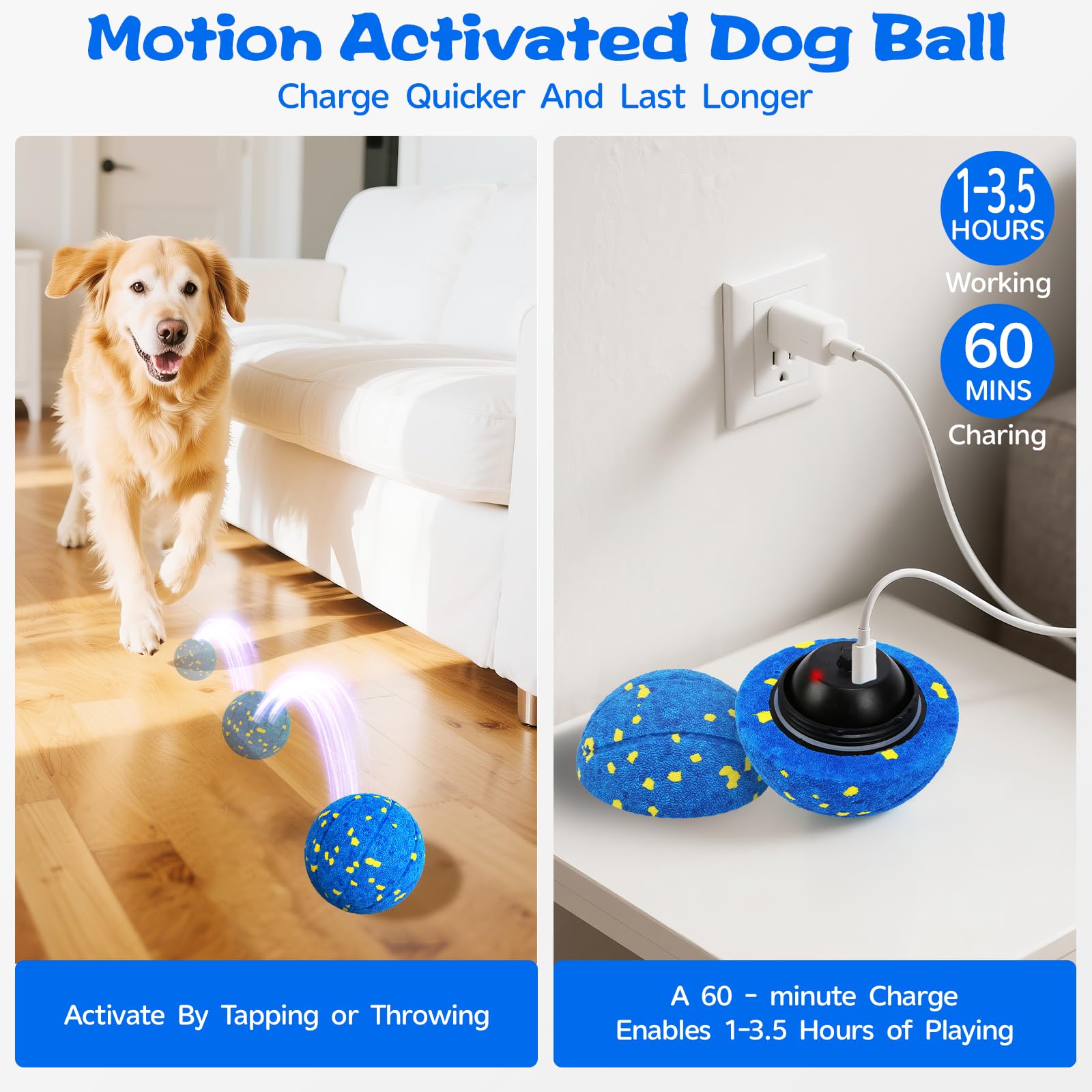 Intelligenter Hundeball, interaktives Hundespielzeug mit Fernbedienung, automatisches Bewegen, Hüpfen und Drehen, 3 Modi, E-TPU-Material, aggressives Kauen, IPX7 wasserdicht, rollender Ball