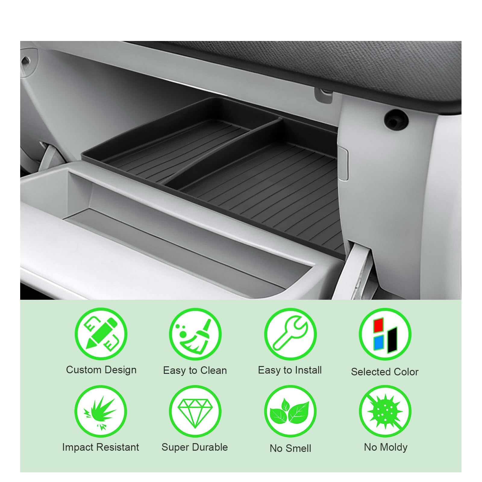 GAFAT Compatible con Hyundai Ioniq 5 N-line 2021-2025 2026 Organizador de Consola Central para Guantera, Facelift Ioniq 5 2024 Accesorios Caja de Almacenamiento, de Goma Blanda TPE, Plegable