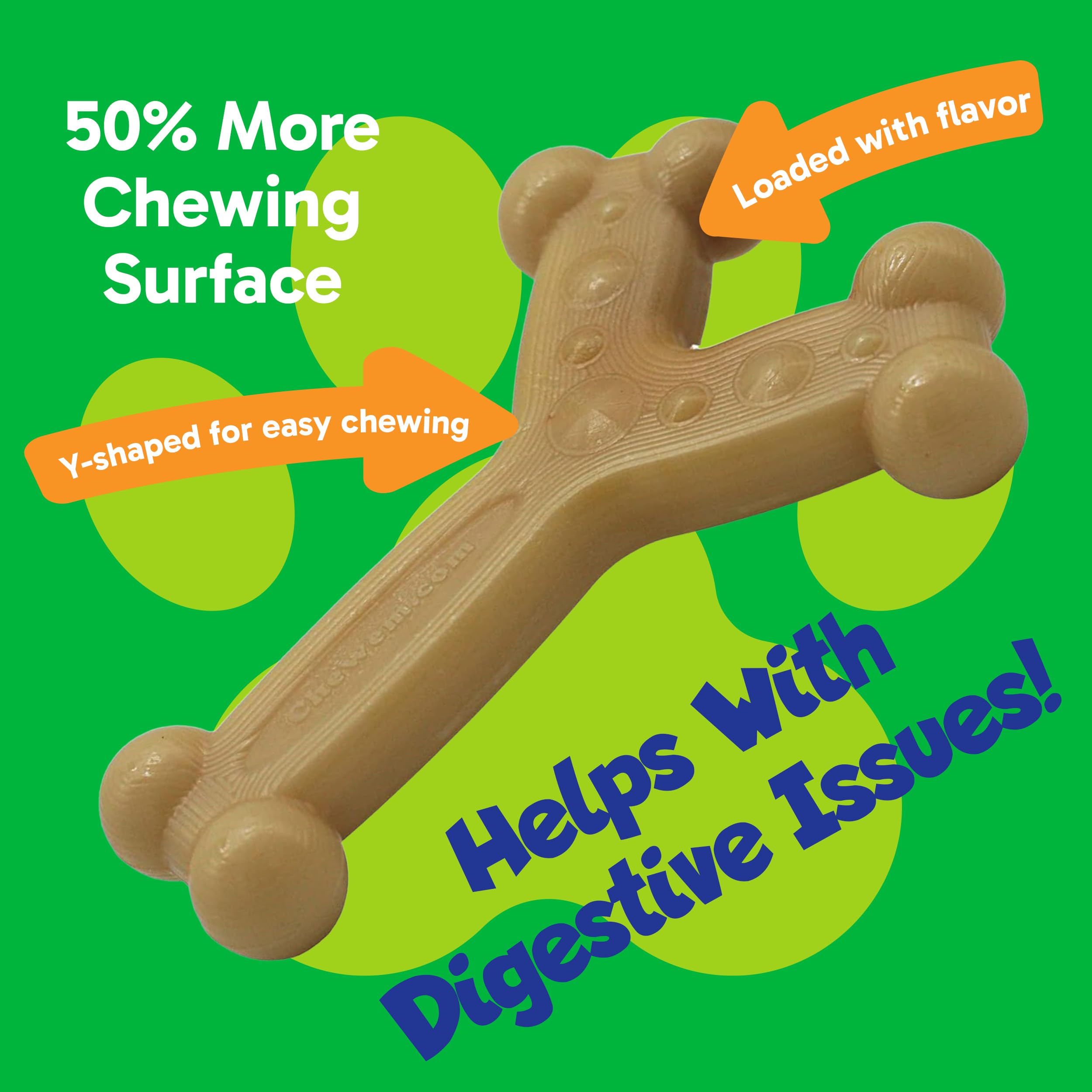Chew'ems - Juguetes masticables duraderos para perros, juguetes masticables de larga duración y sabrosos, razas de perros grandes, perros grandes, sabor a pollo