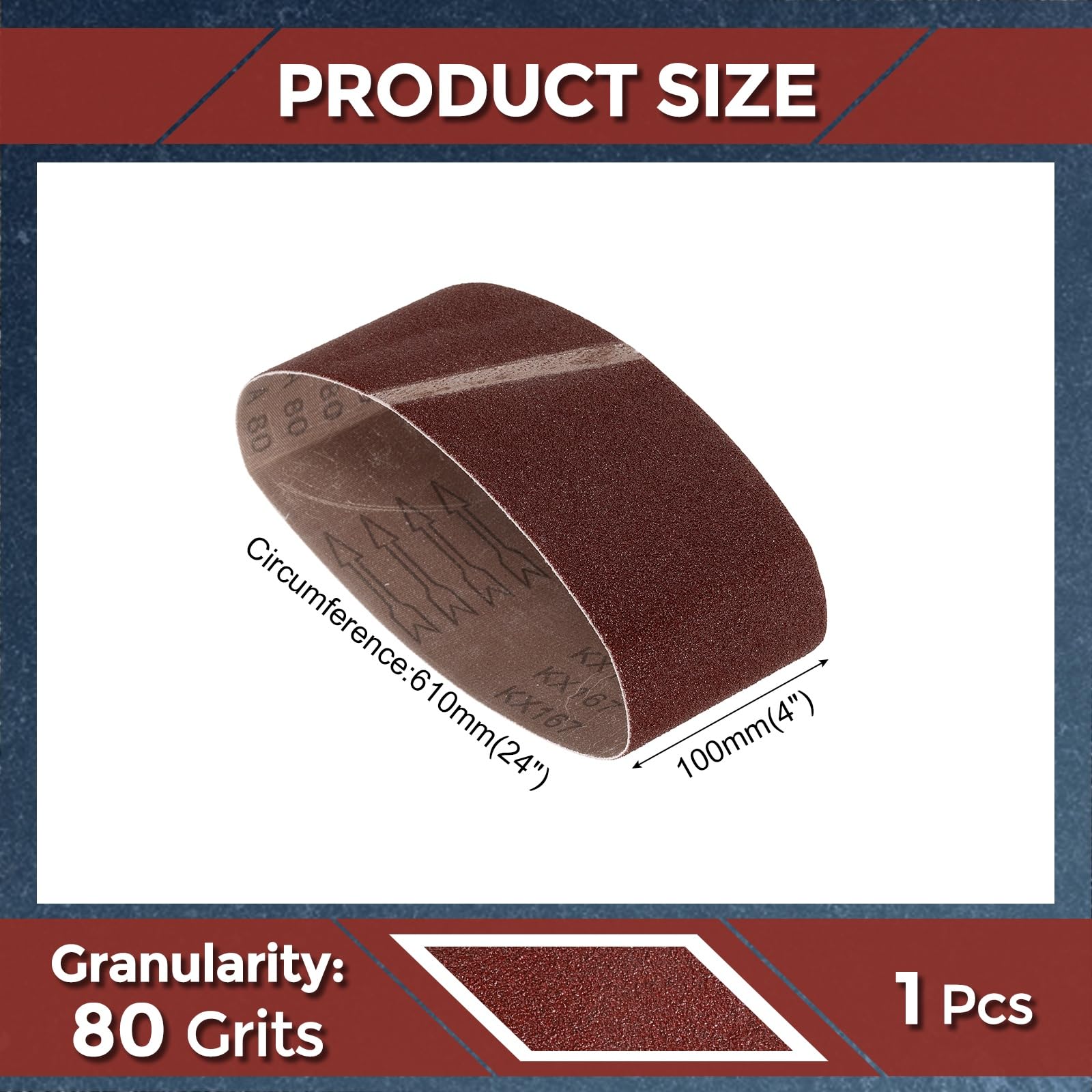 Kozelo 1 Pcs Sanding Belts 100mm x 610mm 80 Grit Aluminum Oxide Abrasive Sandpaper for Belt Sander Metal Grinding Wood Working Weld Rust Removal - Image 2