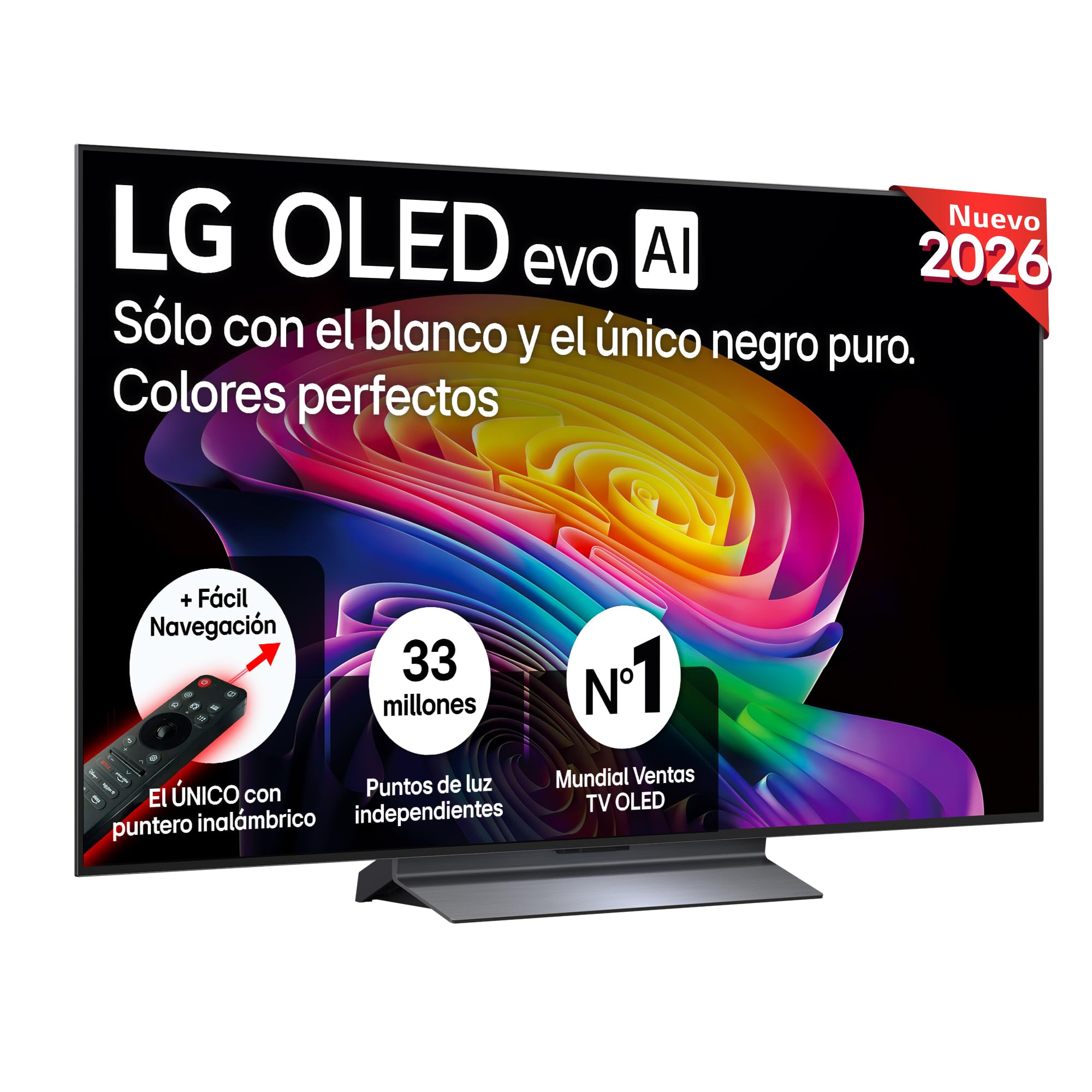 LG OLED55C64LA – Smart TV OLED EVO AI 55″ 4K Sin Reflejos 98.9%, 2026