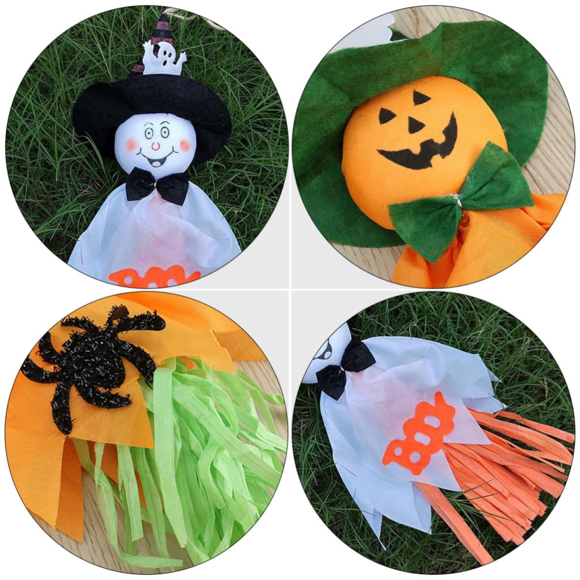 Abaodam 24 Pezzi Decorazione di Halloween Spaventapasseri Appendibile Non Tessuto e Carta, Facile da Appendere per Festa di Halloween e Allestimento Negozio o Bar