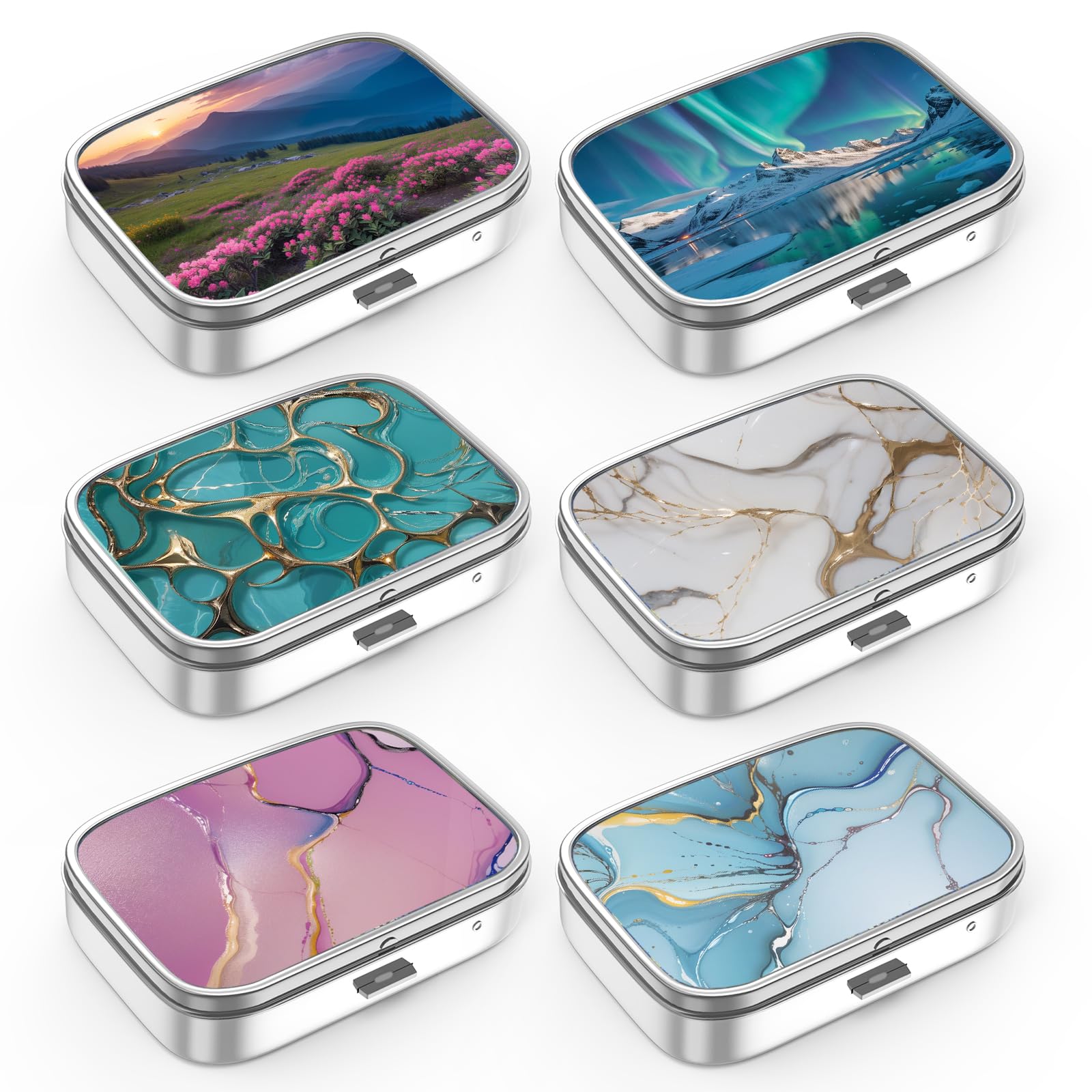 Photo 1 of Pill Box 2 Compartment Small Pill Case Pill Organizer for Pocket or Purse