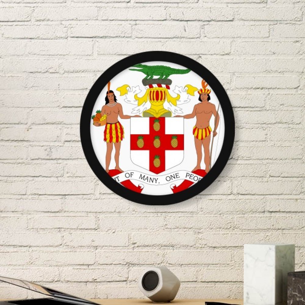 DIYthinkerJamaica North America National Emblem Round Picture Frame Art Prints Of Paintings Home Wall Decal Gift Medium Black