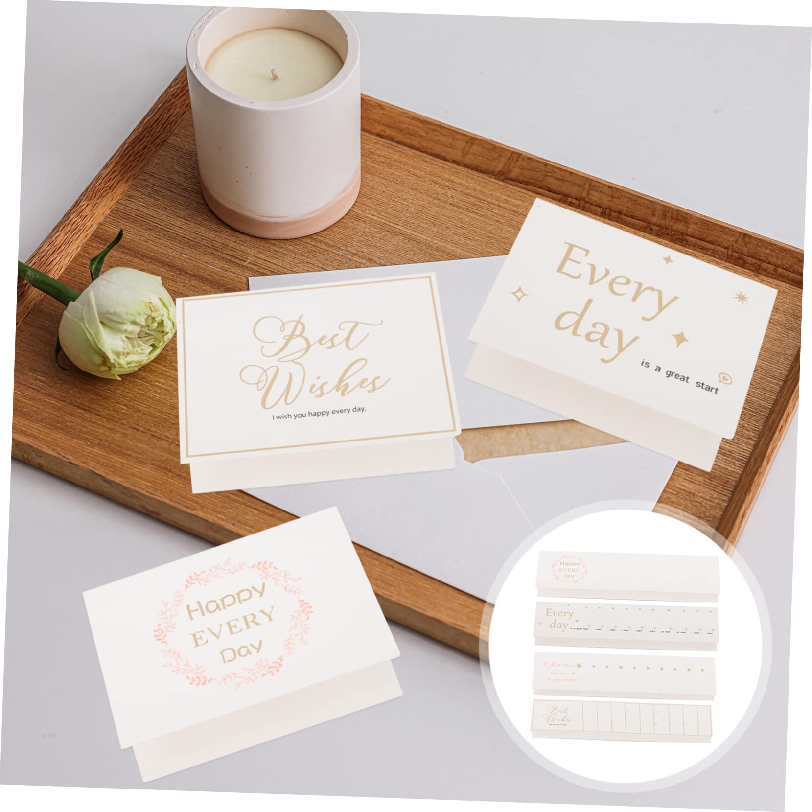 200pièces Cartes De Vœux Festives Cartes De Bénédiction Pour Anniversaires Thanksgiving Et Autres Célébrations Avec Fleurs