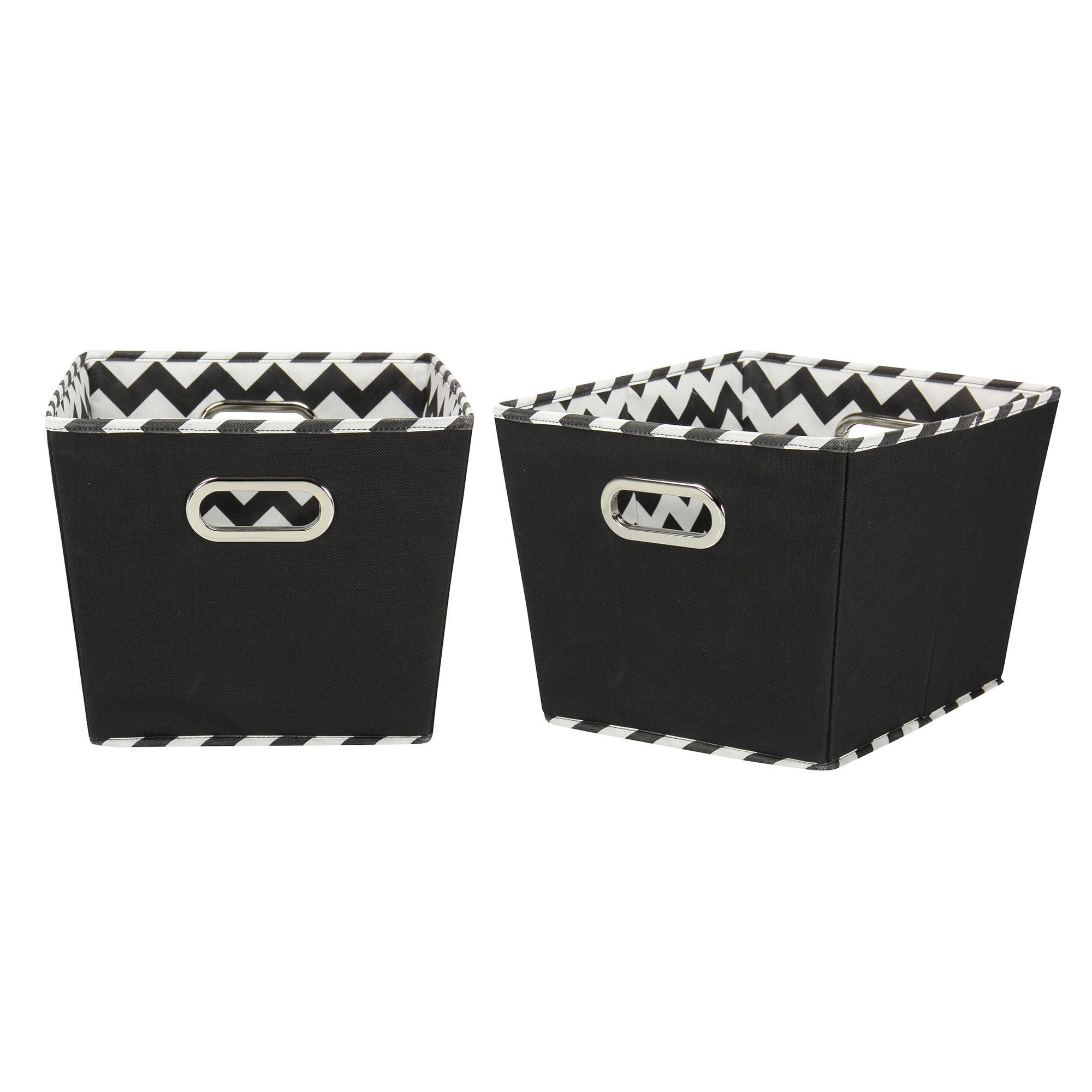 Paniers de rangement décoratifs Household Essentials motif chevron noir haut de gamme