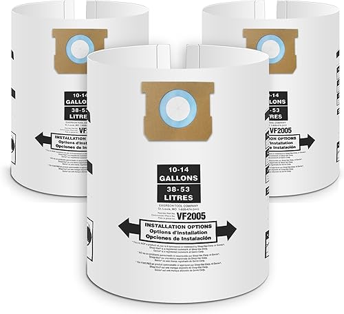 Paquete de 3 bolsas de vacío de repuesto para bolsas de aspiradora de tienda de 10 a 14 galones tipo F 90662 9066200 9066233 y tipo I 90672 9067200