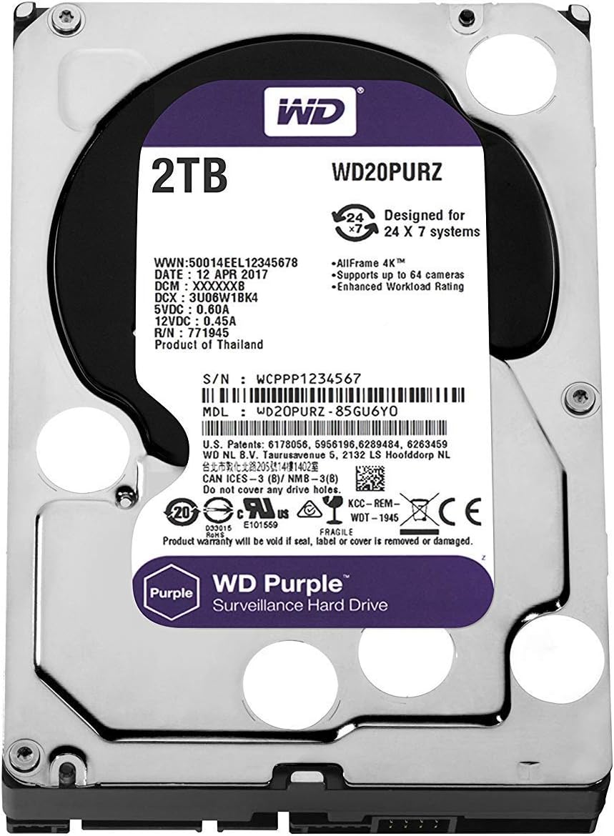 WD 2 TB Surveillance Hard Drive - Purple