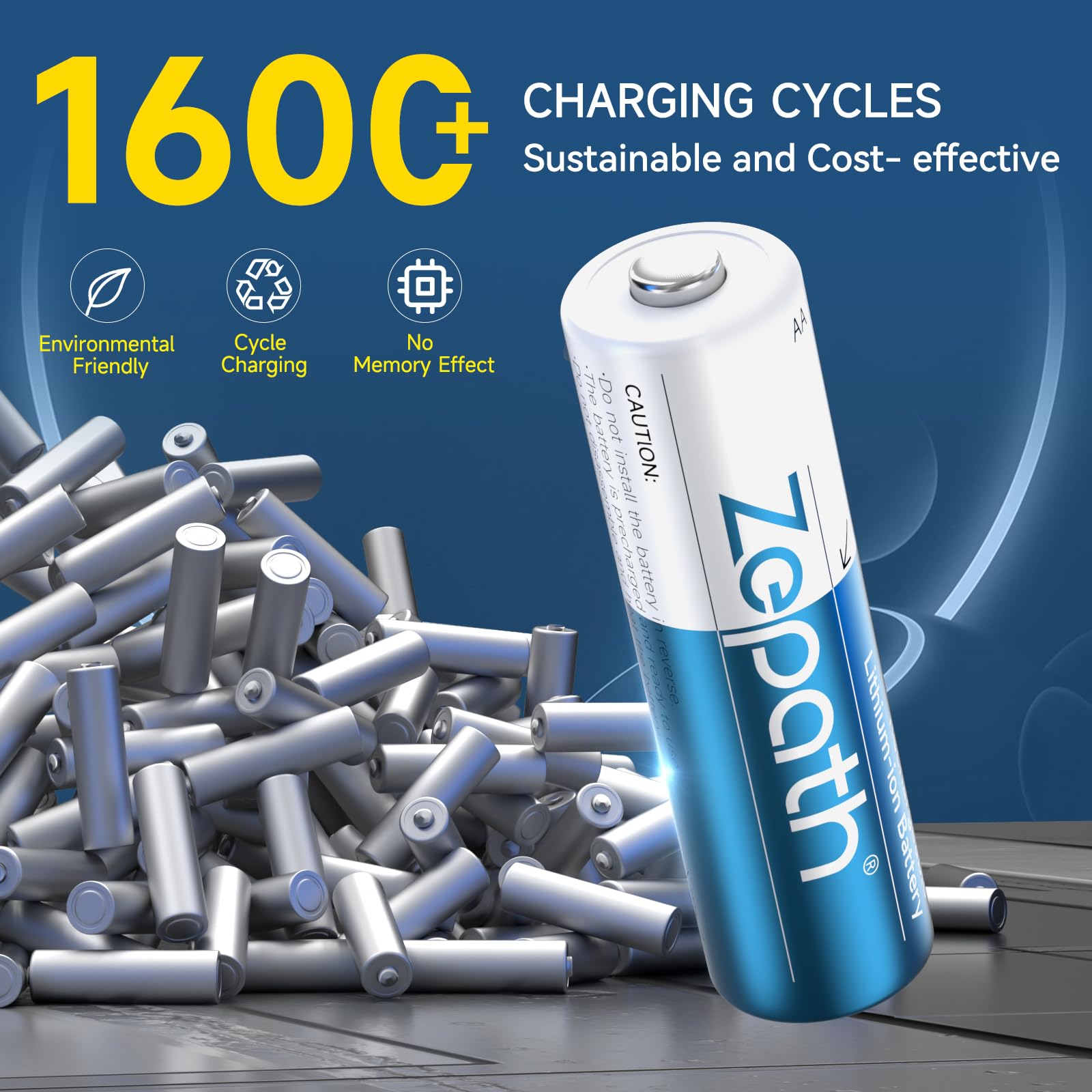AA Rechargeable Lithium with Battery Charger, 12 Pack 3000mWh High Capacity Rechargeable 1.5V Constant Output AA Lithium, Battery Storage Fast Charging — view 4