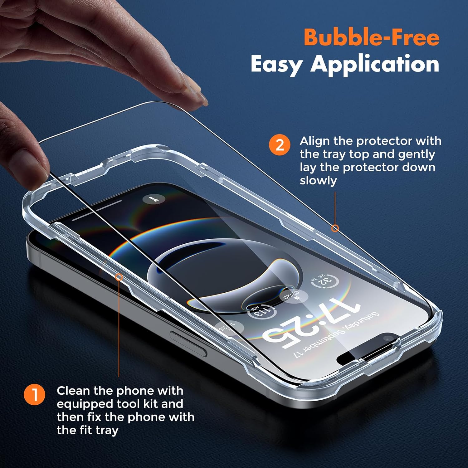 UNBREAKcable for iPhone 16e Screen Protector, 3-Pack Shatterproof Tempered Glass [Easy Installation Frame] [99.99% HD Clear] [9H Hardness] [Case Friendly] [Bubble Free] for Apple iPhone 16e 6.1 inch - Image 4