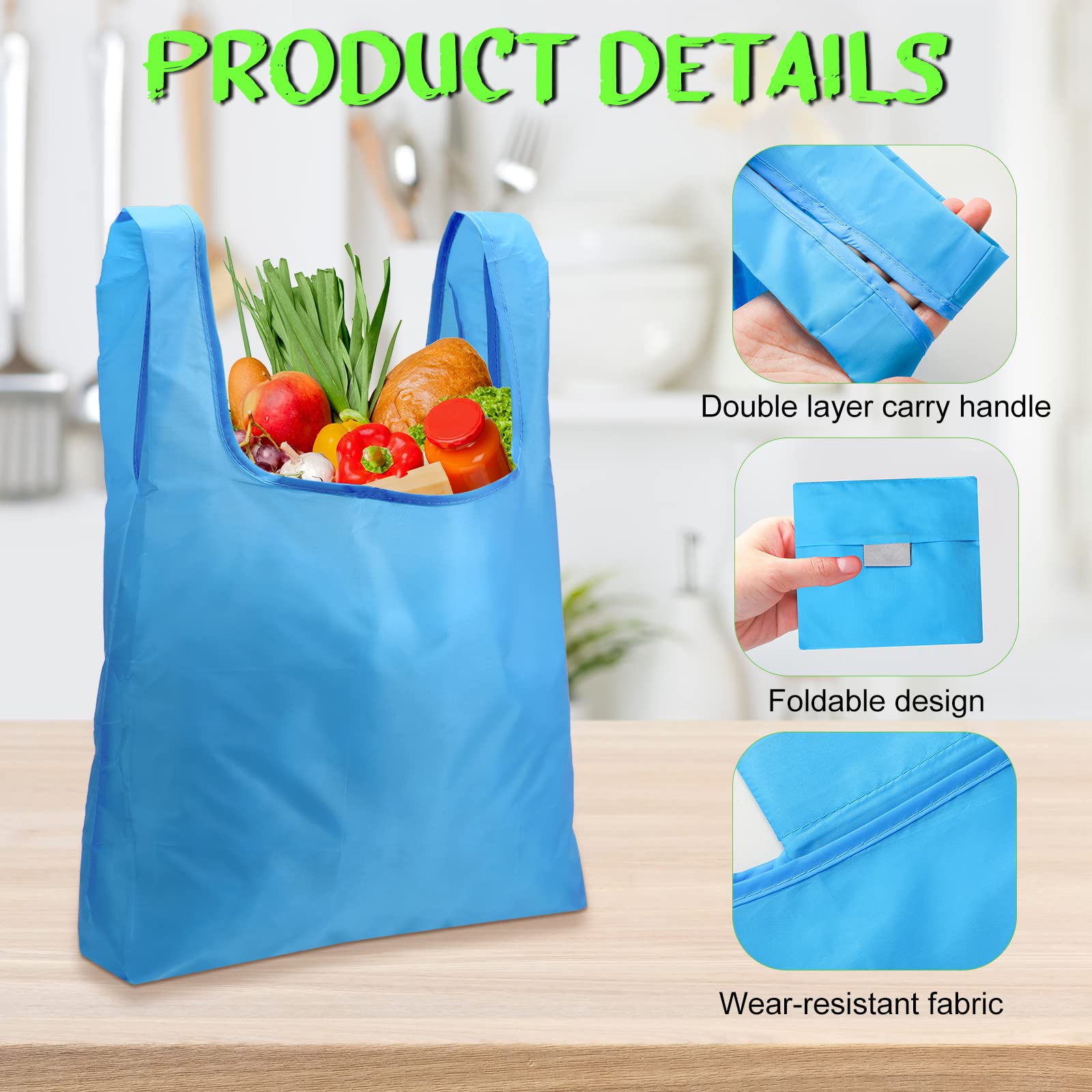 Amazon.com: Eccliy 24 Pieces Reusable Grocery Bags Polyester