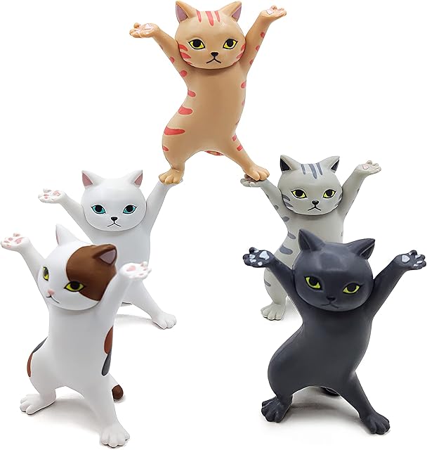 Dancing Cats Pen Holder,Cat Lover Gifts,Creative the Coffin Dancers for Desk or Home Decoration Ornaments Small Item Storage Cute Working Cats 5PCS