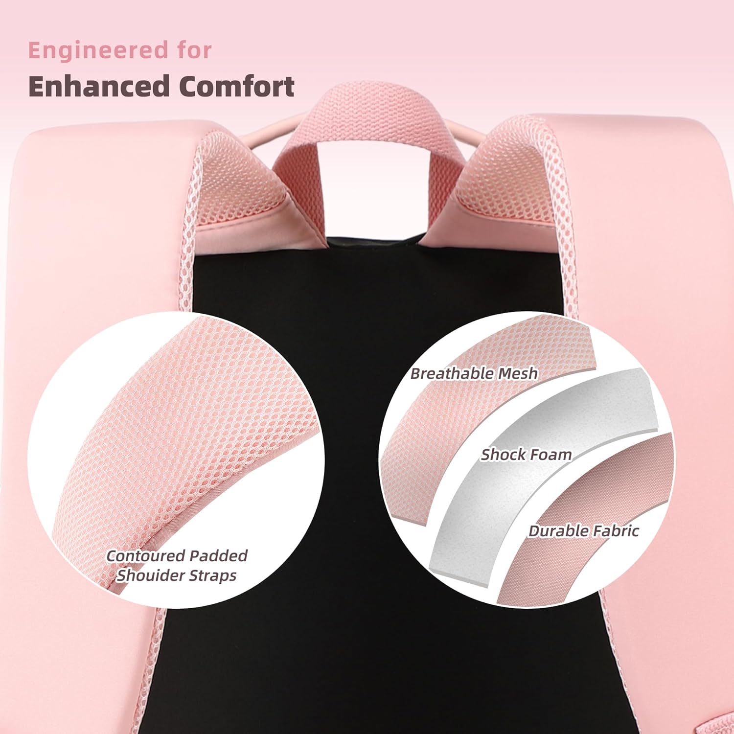 Backpacks for Girls with Pouch Pocket,Cute Pink Bowknot Student Bookbag Fits 17 Inch Laptop Kids Backpack Teacher Bags,Back to School Bag Purse for Teenage,Casual Daypack for Middle School Black Pink