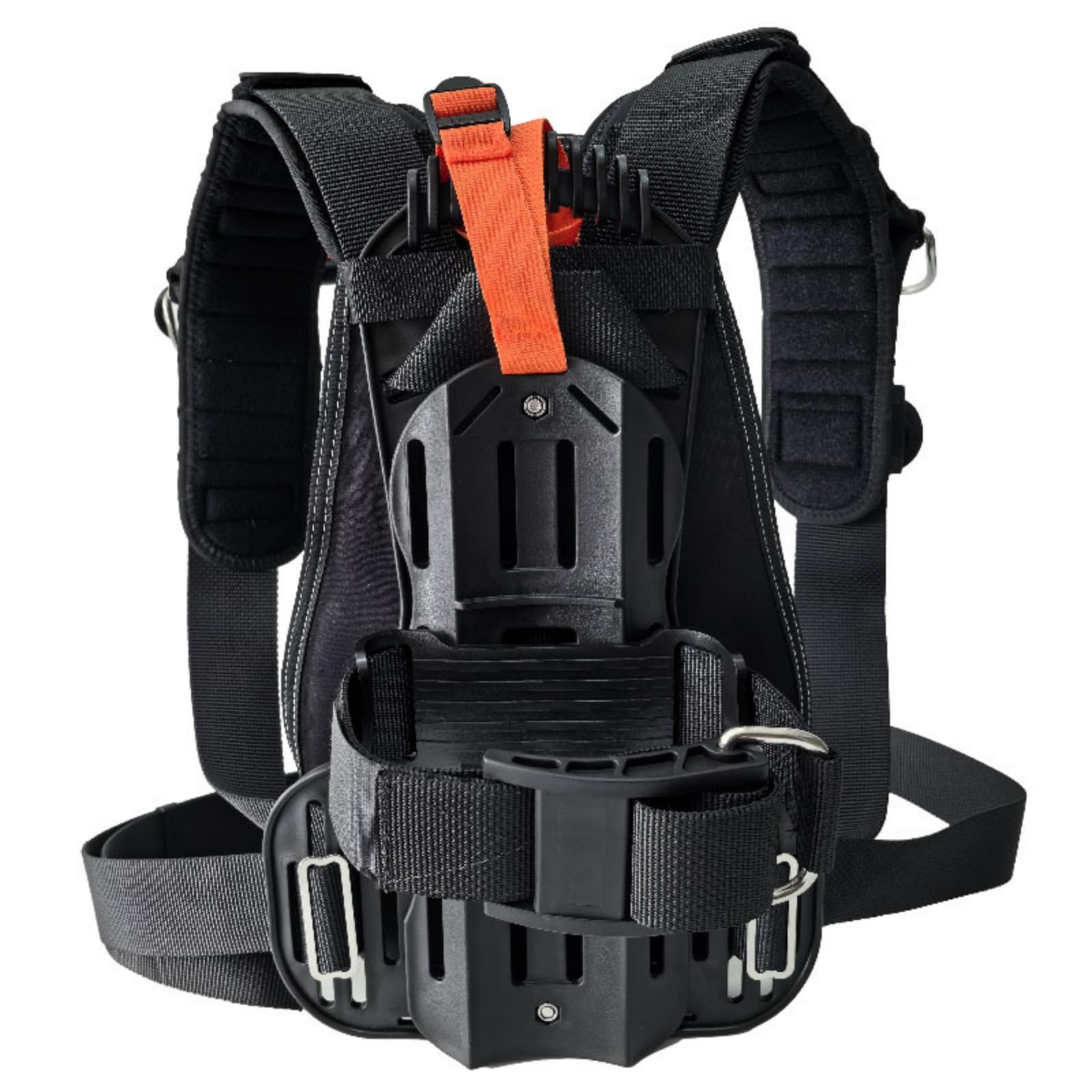 Backplate mit Harness Stabil Backplate-Harness-Set Stabil Tauchrückplatte mit Schulterpolster für Taucher, Schnorchler, Gerätetauchen, Tauchausbildung, Passend Für 2/3L Durchmesser 111mm