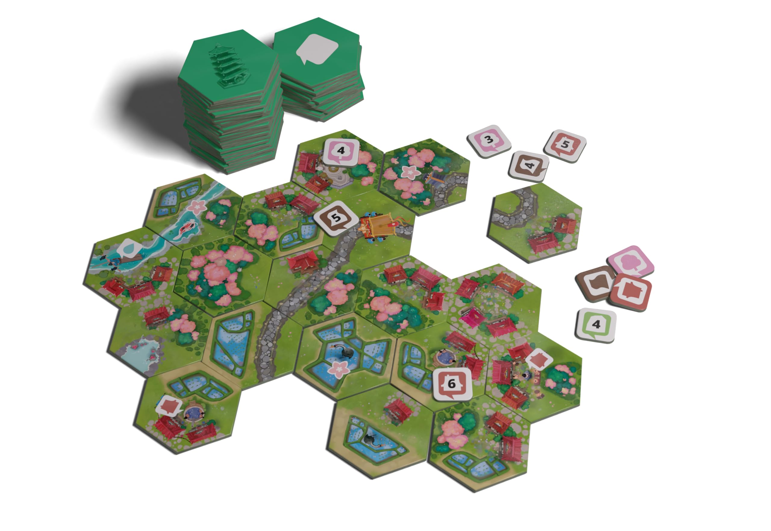 Dorfromantik – Sakura (Version Française) | Jeu de Société Standalone 1-6 Joueurs | Ambiance Japon Traditionnel & Cerisiers en Fleur | Dès 8 Ans