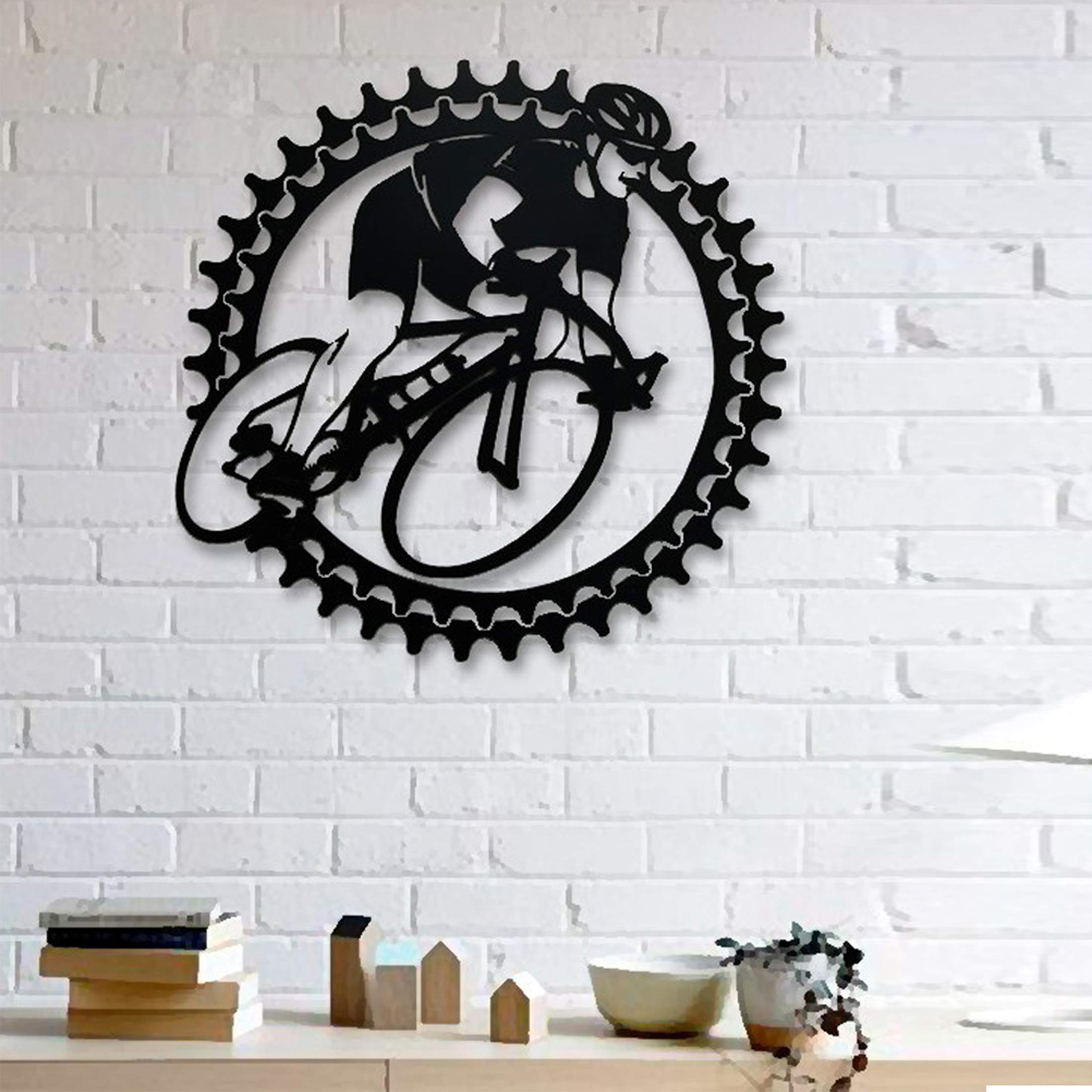 Zuper The 3D Wall Art Bicycle Wall Decor 14(Black) Suitable for Living Room,Foyer,Bedroom,Hallway N13