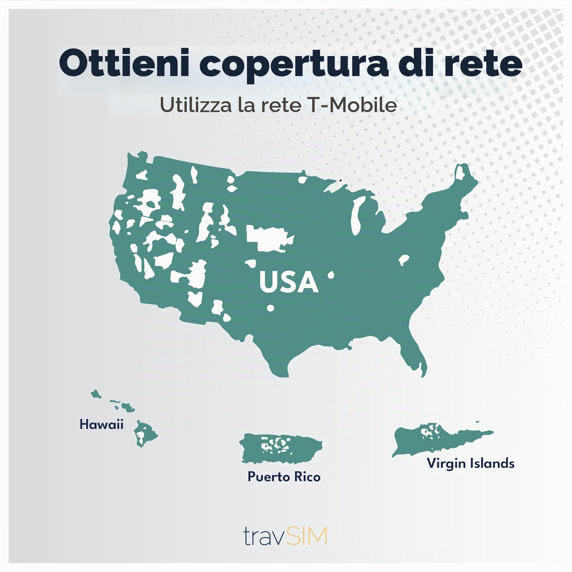 travSIM USA eSIM | Rete T-Mobile | Dati, chiamate e SMS illimitati negli USA | La eSIM per gli USA funziona su dispositivi iOS e Android compatibili con le eSIM | USA eSIM 14 giorni